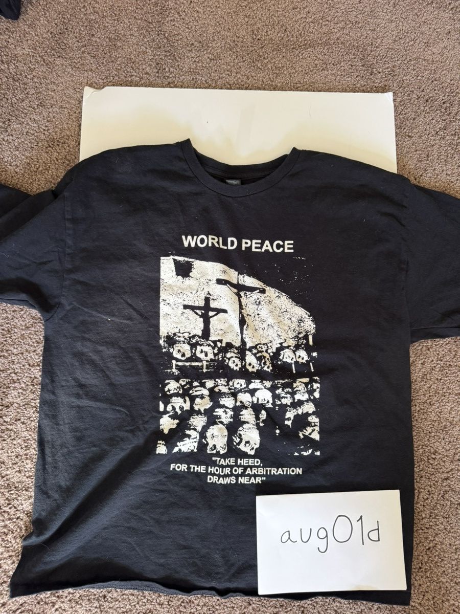 Gildan world peace t shirt - black Size US XL / EU 56 / 4 - 1 Thumbnail