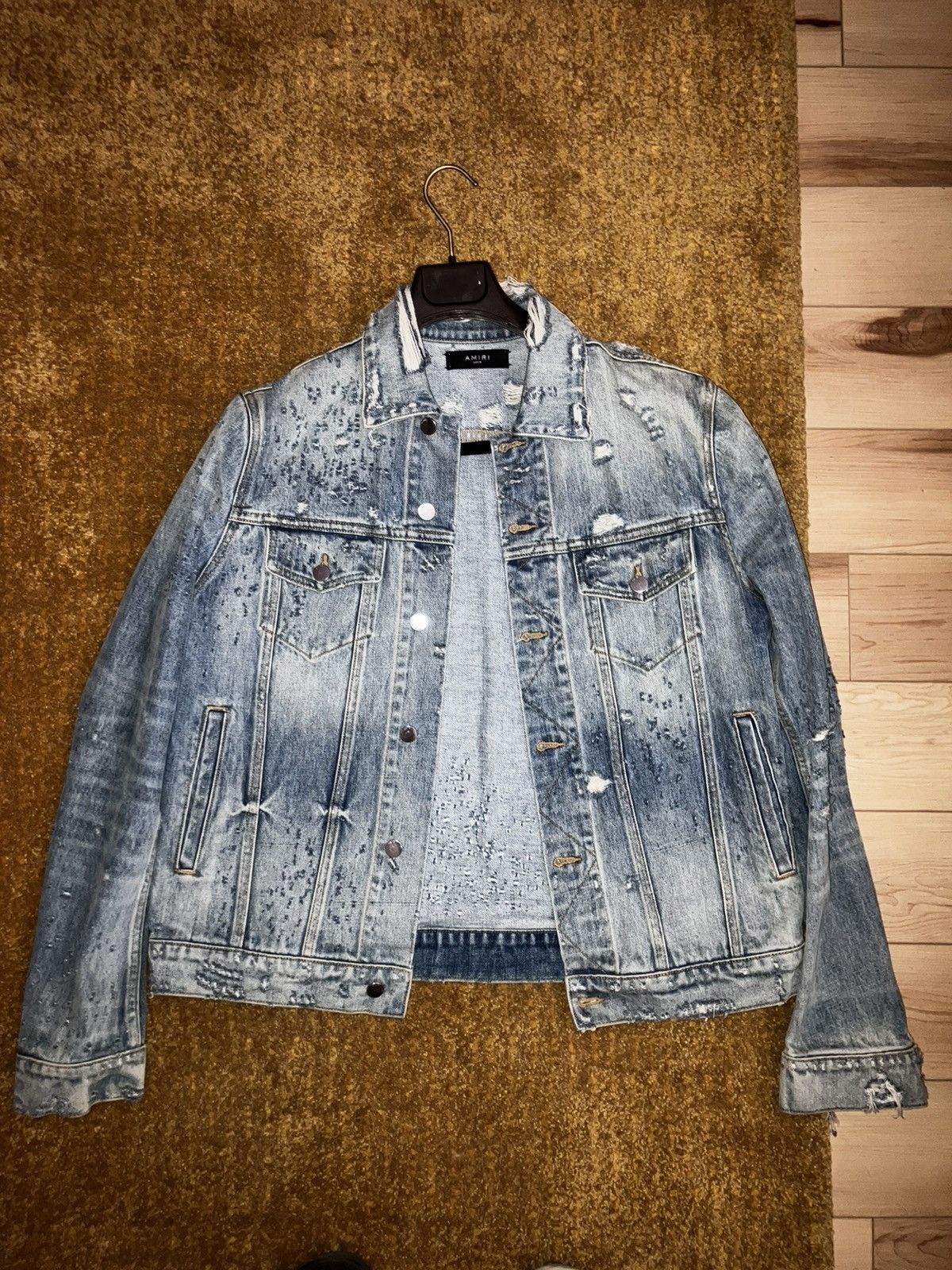 Amiri Distressed Denim Jacket Size US L / EU 52-54 / 3 - 7 Thumbnail