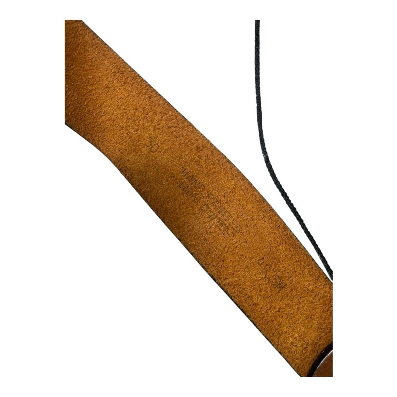 Vintage Artisan Brown Cowhide Leather Belt Textured Surface Design Size ONE SIZE - 3 Thumbnail
