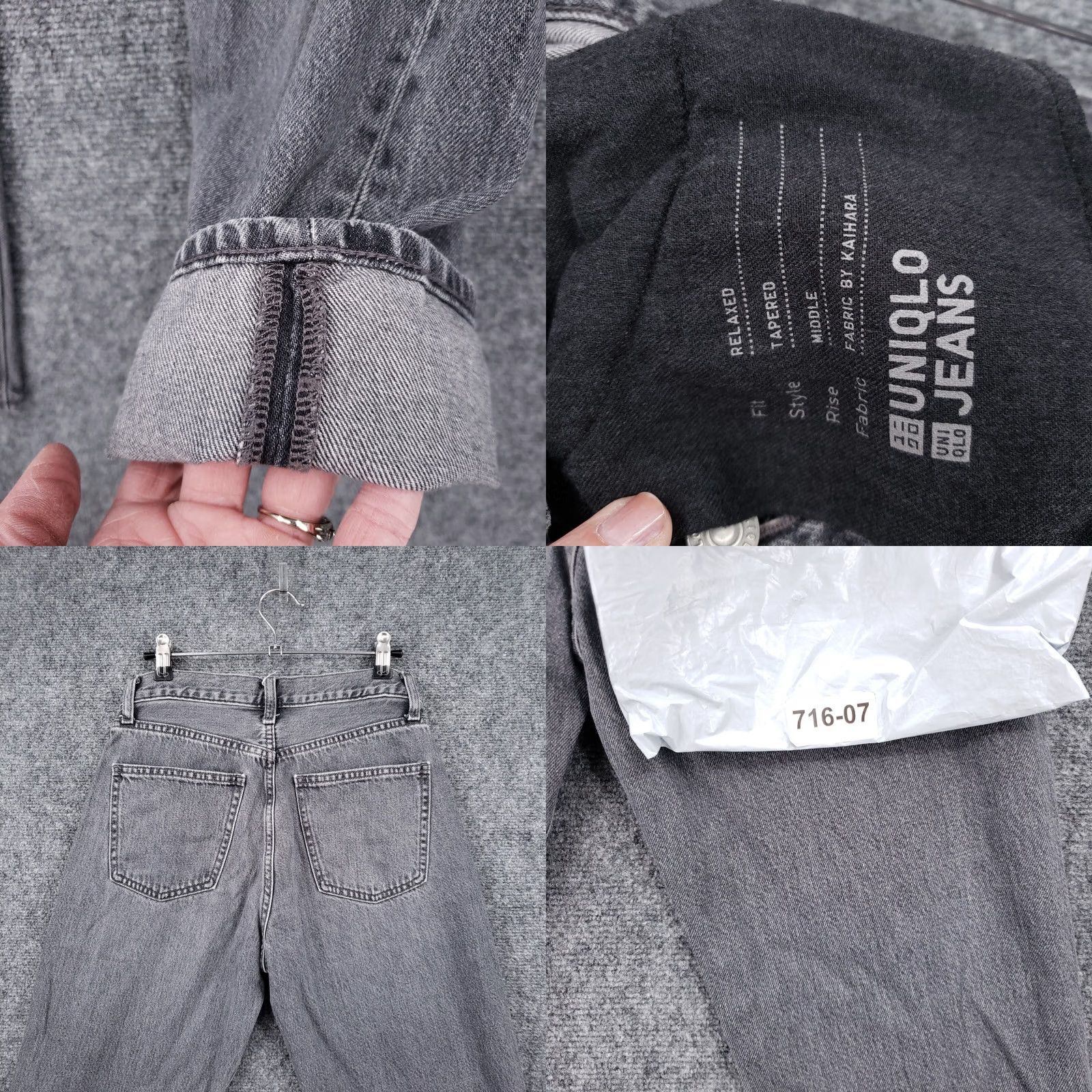 Uniqlo Uniqlo Womens Jeans Gray Mid Rise Tapered Leg Denim Zip Fly Size 23 Size 40" / US 18 - 9 Thumbnail