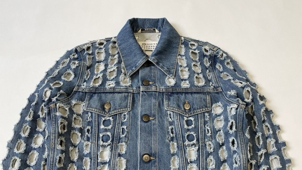 Maison Margiela ‘Laser Hole Cut’ Blue Denim Jacket Size S / US 4 / IT 40 - 2 Thumbnail