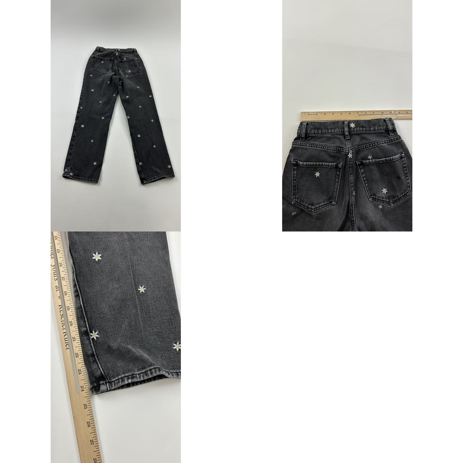 Pacsun Pacsun Jeans 23 Black Denim Flower Embroidery High Rise Straight Womens 23 Black Flower Embroidery High Rise Straight Denim PacSun Jeans Size 40" / US 18 - 8 Thumbnail