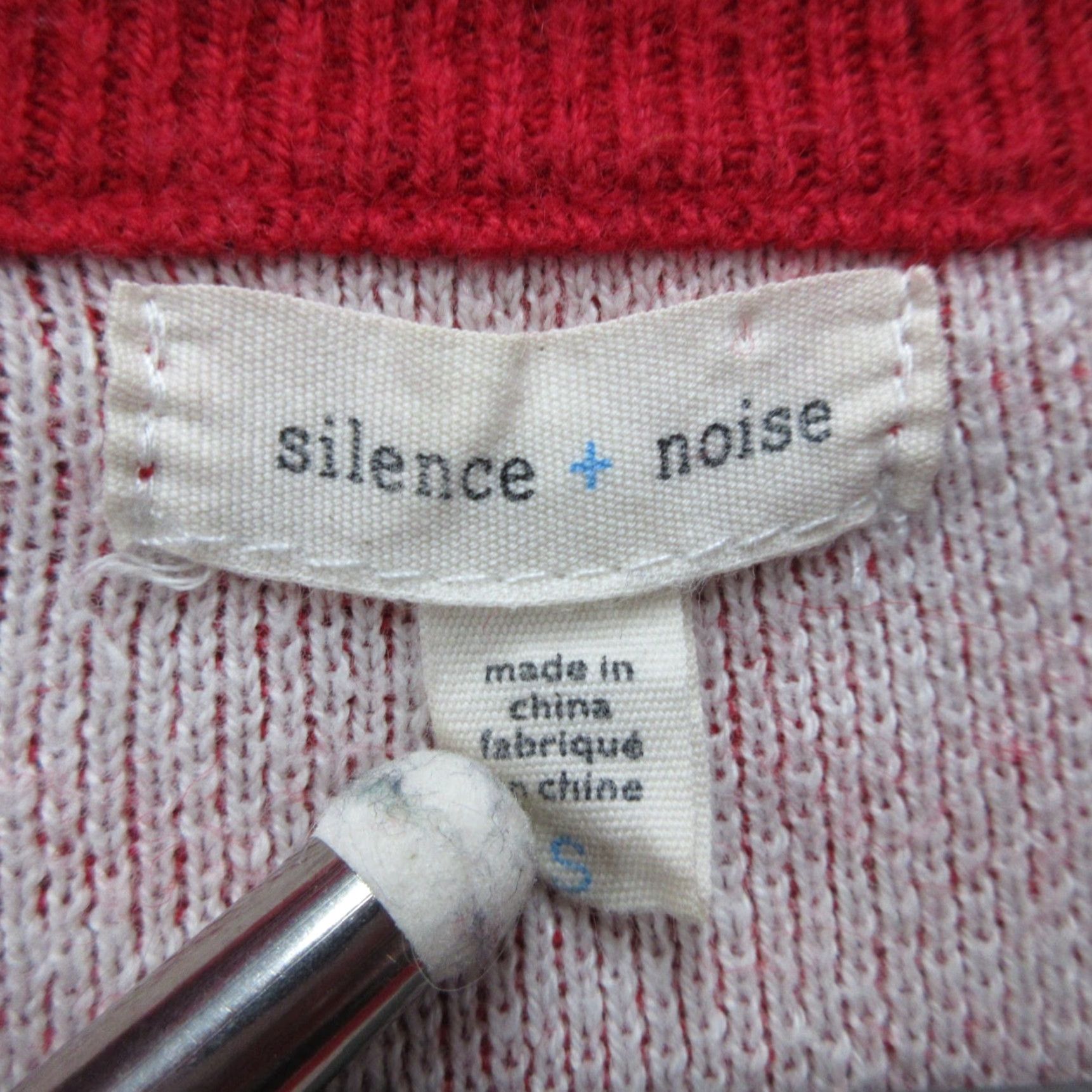 Vintage Silence + Noise Cropped 1/4 Zip Pullover Sweater Womens S Red Cozy Size S / US 4 / IT 40 - 2 Thumbnail