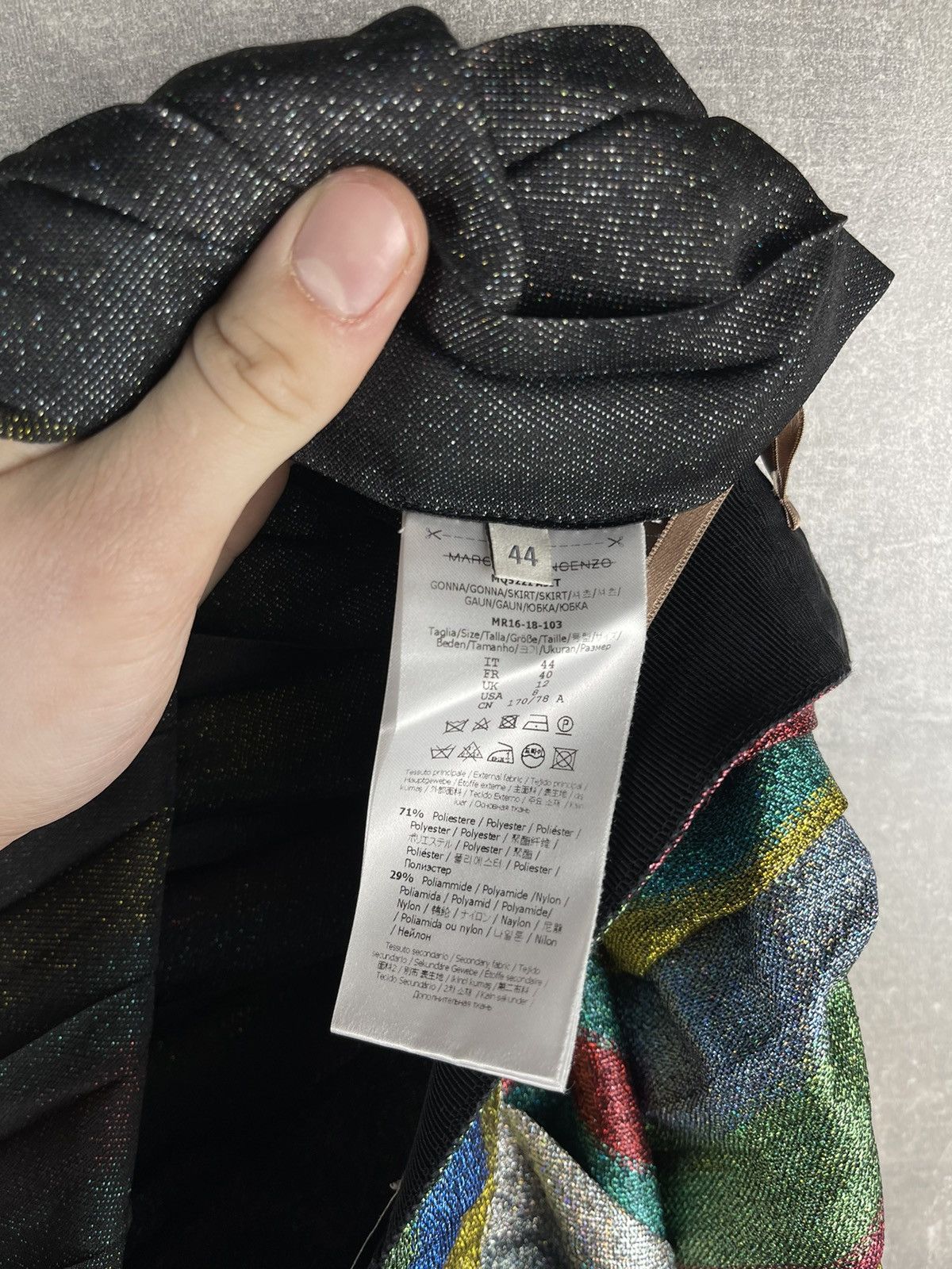 Other Marco de Vincenzo Glitter Multicolor Pleated Rainbow Skirt Size 30" / US 8 / IT 44 - 11 Thumbnail