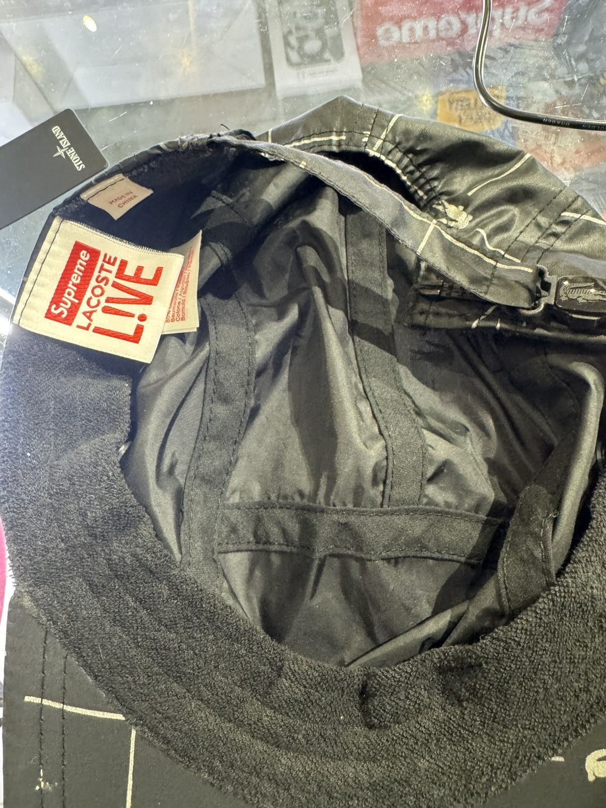 Lacoste × Supreme Supreme Lacoste Live! Reflective Camp Cap - Black SS18 Size ONE SIZE - 4 Thumbnail