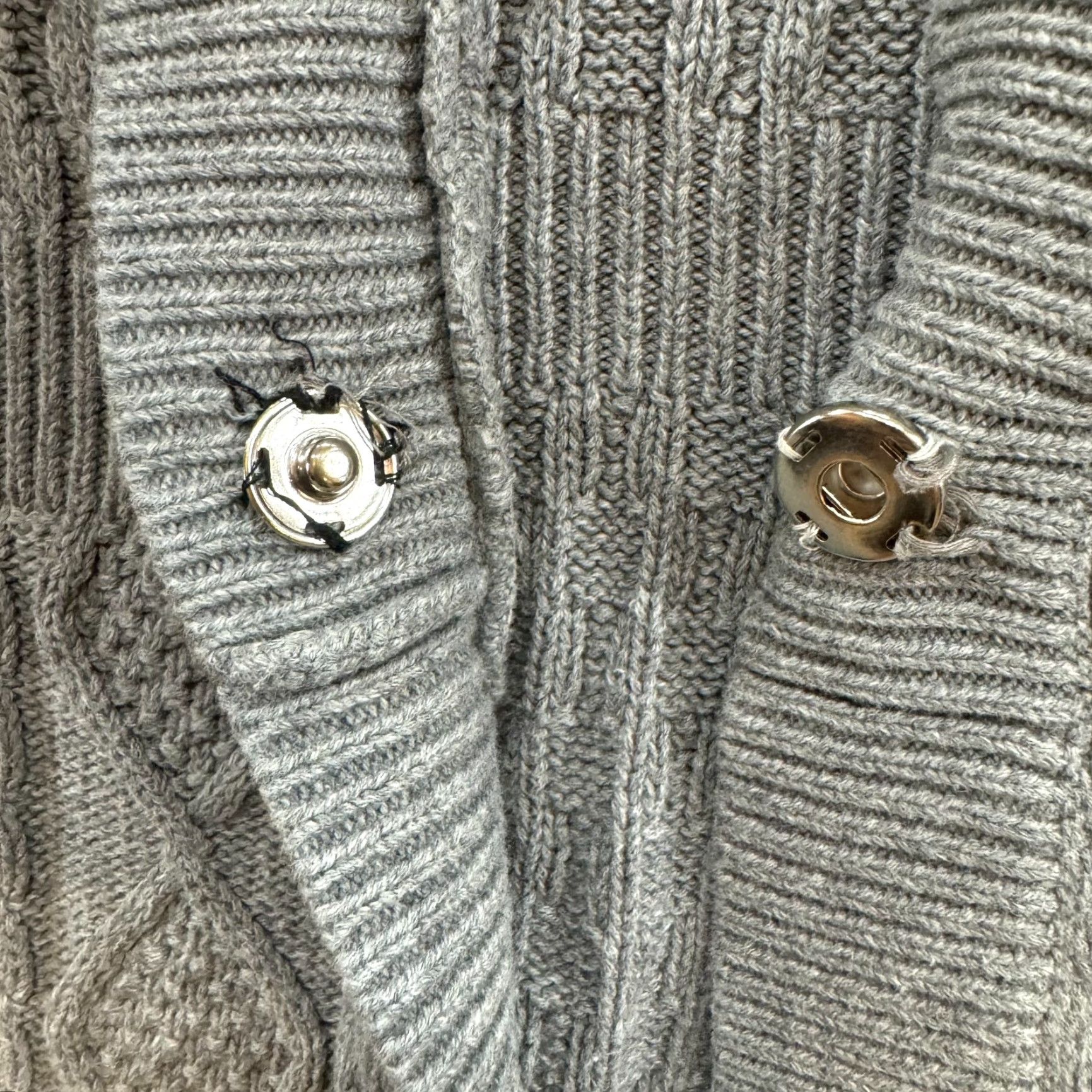Vintage VINTAGE Y2K Sweater Top Cardigan Long Tunic Cable Knit Grunge Boho M Grey/Cotton Eight Eight Eight Mens Size M / US 6-8 / IT 42-44 - 4 Thumbnail