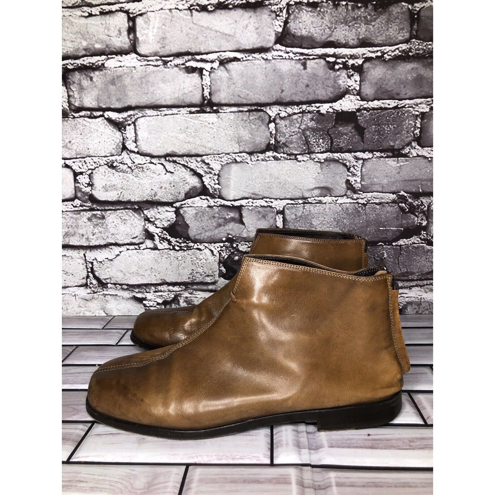 Other AGL Brown Leather Casual Back Zip Booties Ankle Boots Shoes Size US 6 / IT 36 - 1 Thumbnail