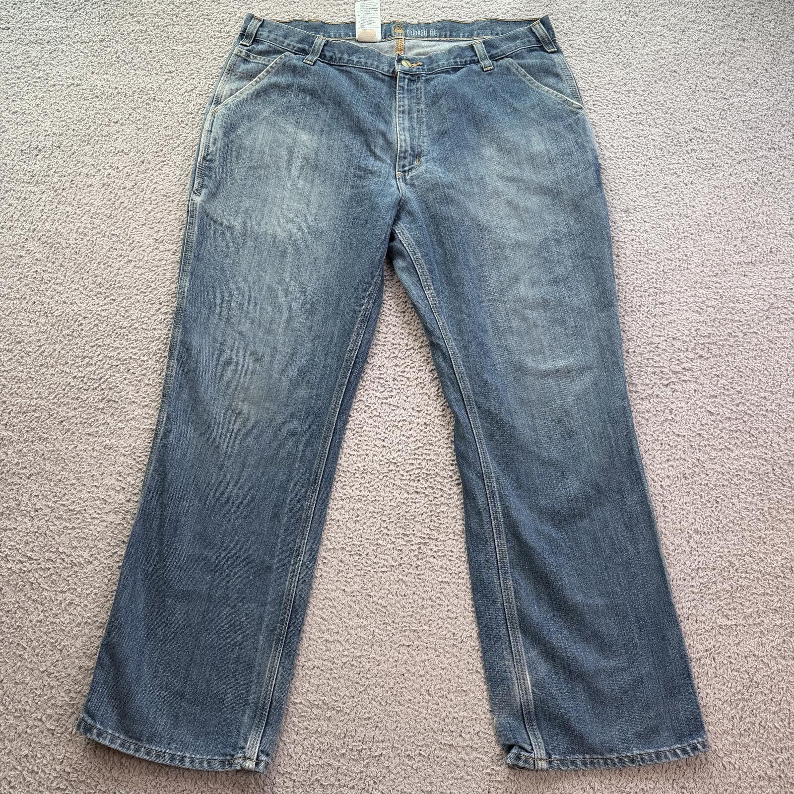 Carhartt Carhartt Relaxed Fit Carpenter Jeans Mens 40x30 Light Wash Size US 40 / EU 56 - 1 Thumbnail