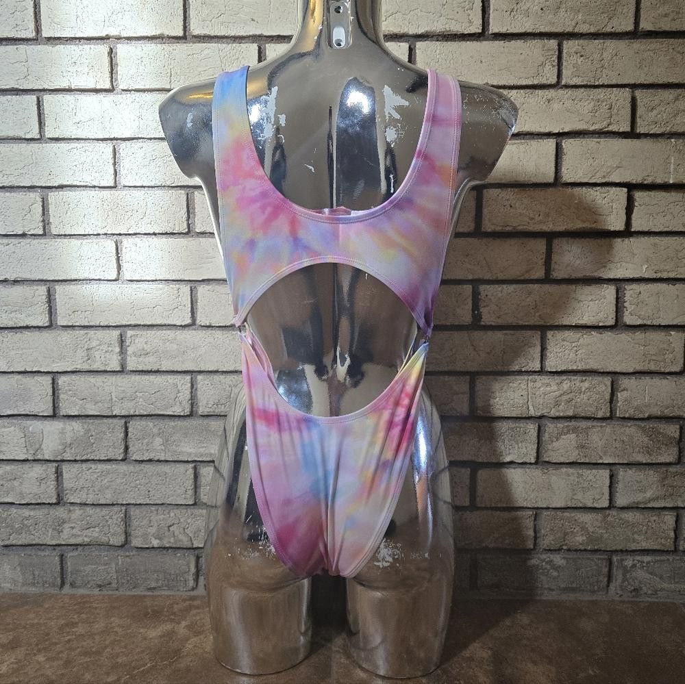 Fashion Nova Multicolored Tie Dyed FN Monokini Size ONE SIZE - 2 Thumbnail