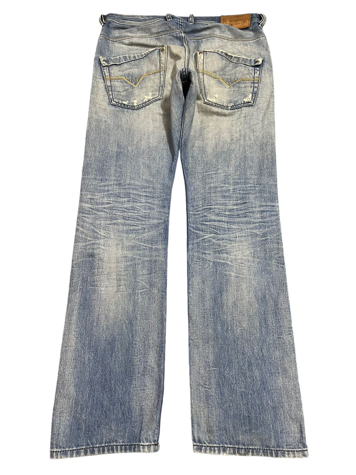 Diesel Vintage Diesel Industry Blue Faded Wash Distress Jeans Size US 33 - 2 Thumbnail