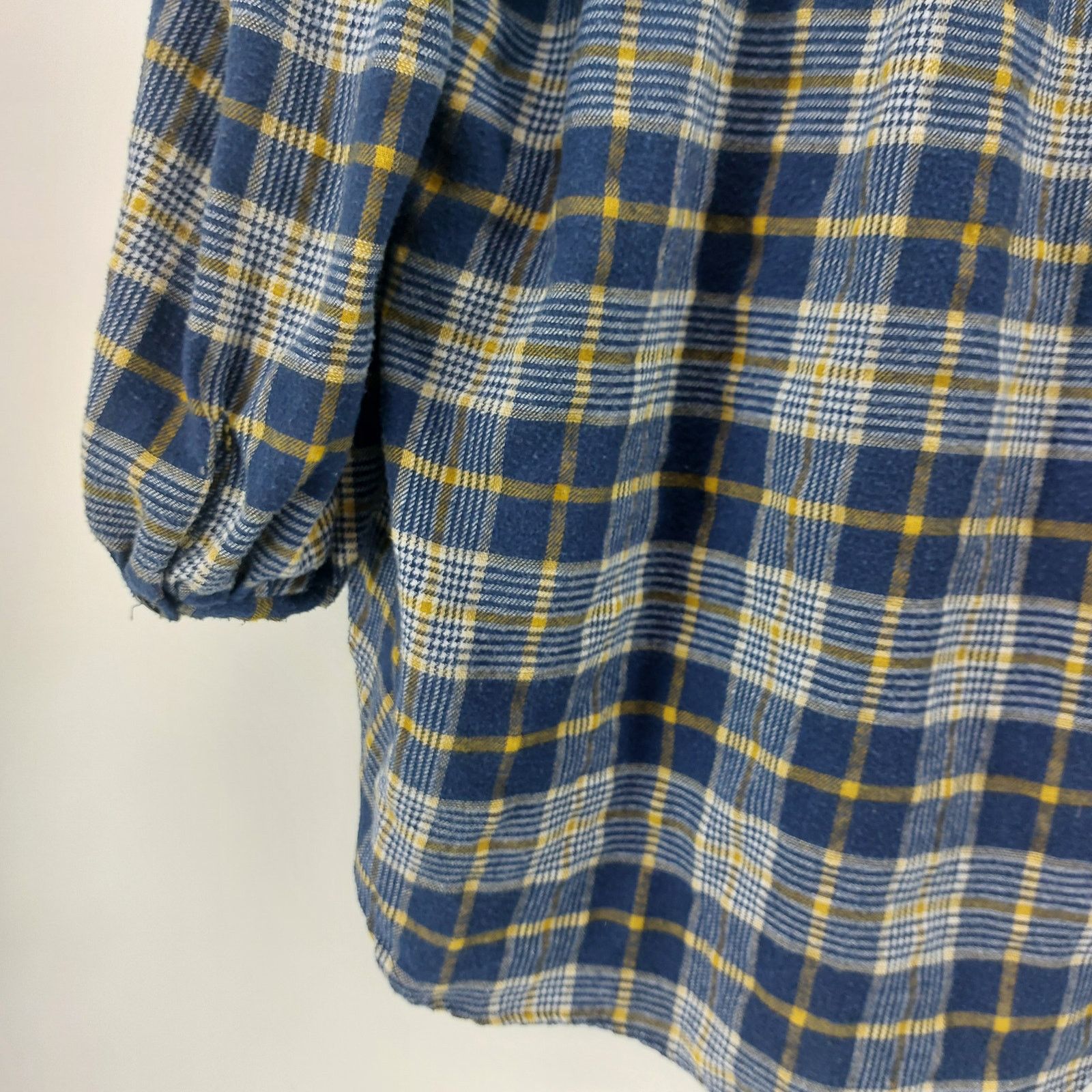 Other Weekend Suzanne Betro Navy Blue Yellow Flannel Ruffled XL Size XL / US 12-14 / IT 48-50 - 13 Thumbnail