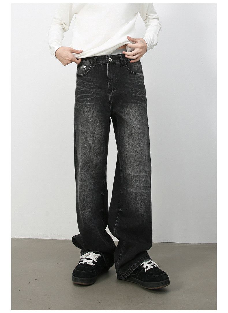 Japanese Brand × Jean Men's retro washed distressed straight loose wide-leg jeans Size US 32 / EU 48 - 2 Thumbnail
