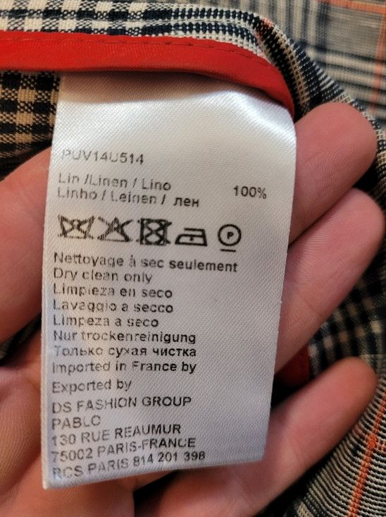 Other Pablo 100% Linen Blazer Jacket Glen Check Orange - Size 38 Size M / US 6-8 / IT 42-44 - 3 Thumbnail