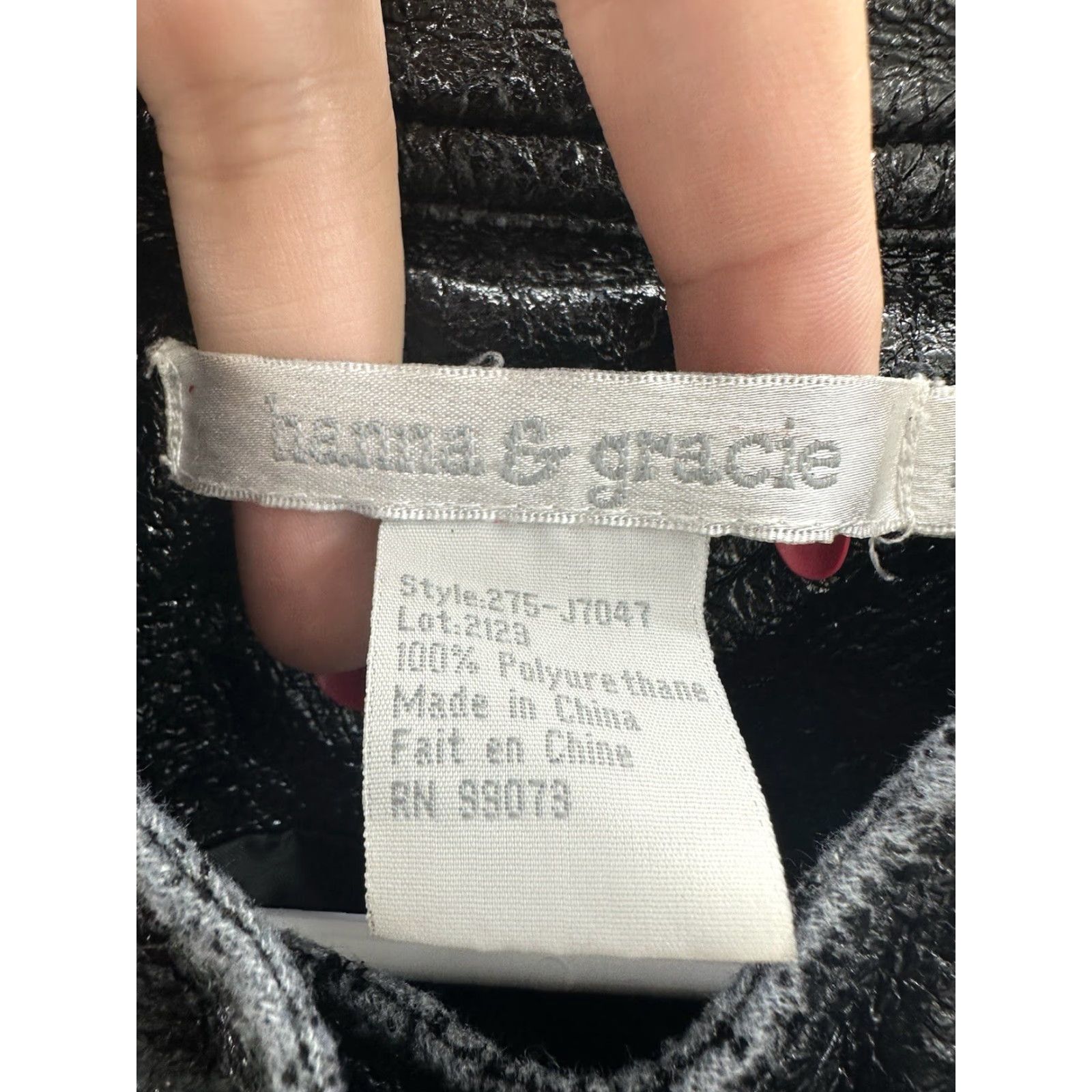 Doublet Hanna & Gracie Womens Jacket Size 6 Black Faux Leather Double Breasted Jacket Women's Black Faux Leather Size 6 90s Classic Size M / US 6-8 / IT 42-44 - 7 Thumbnail