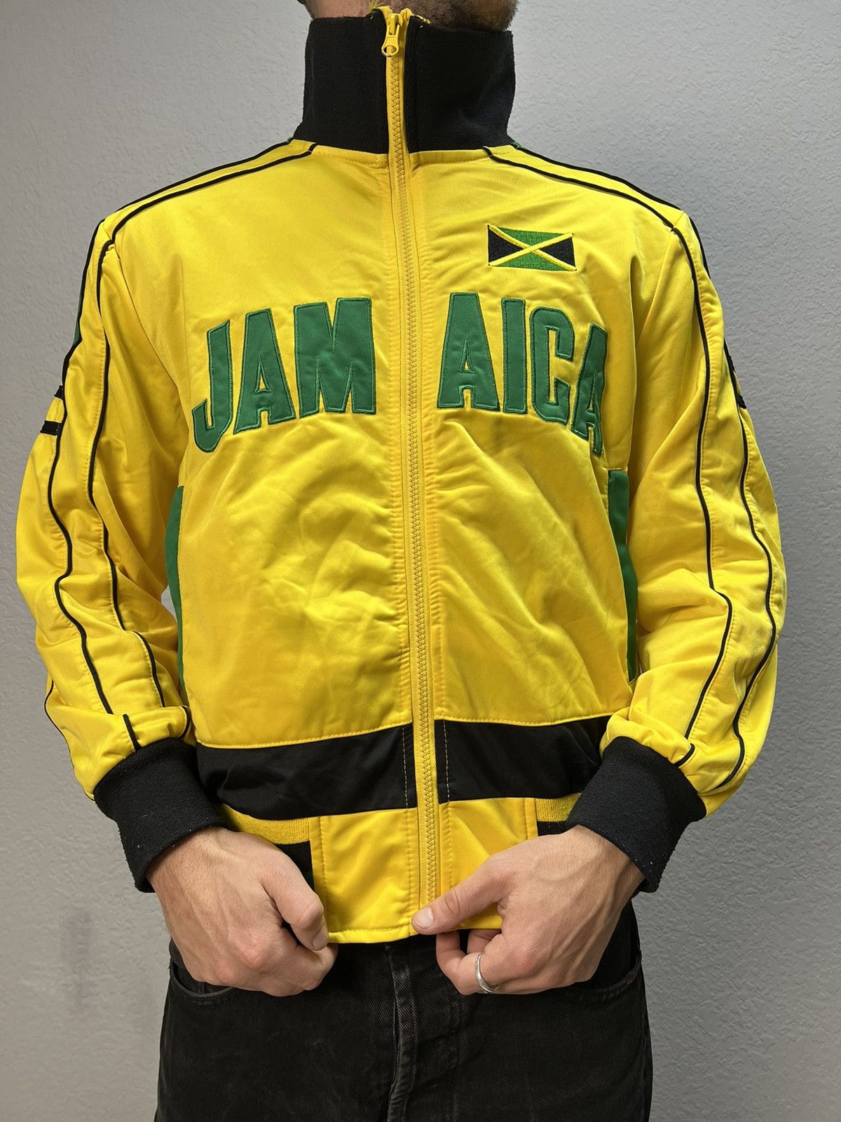 Vintage VINTAGE Y2K JAMAICA ZIP UP JACKET Size US M / EU 48-50 / 2 - 4 Thumbnail