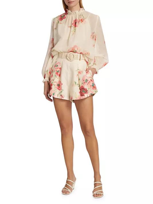 Zimmermann oc11z0525 Lightburst Billow Blouse in Multicolor Size XS / US 0-2 / IT 36-38 - 2 Thumbnail