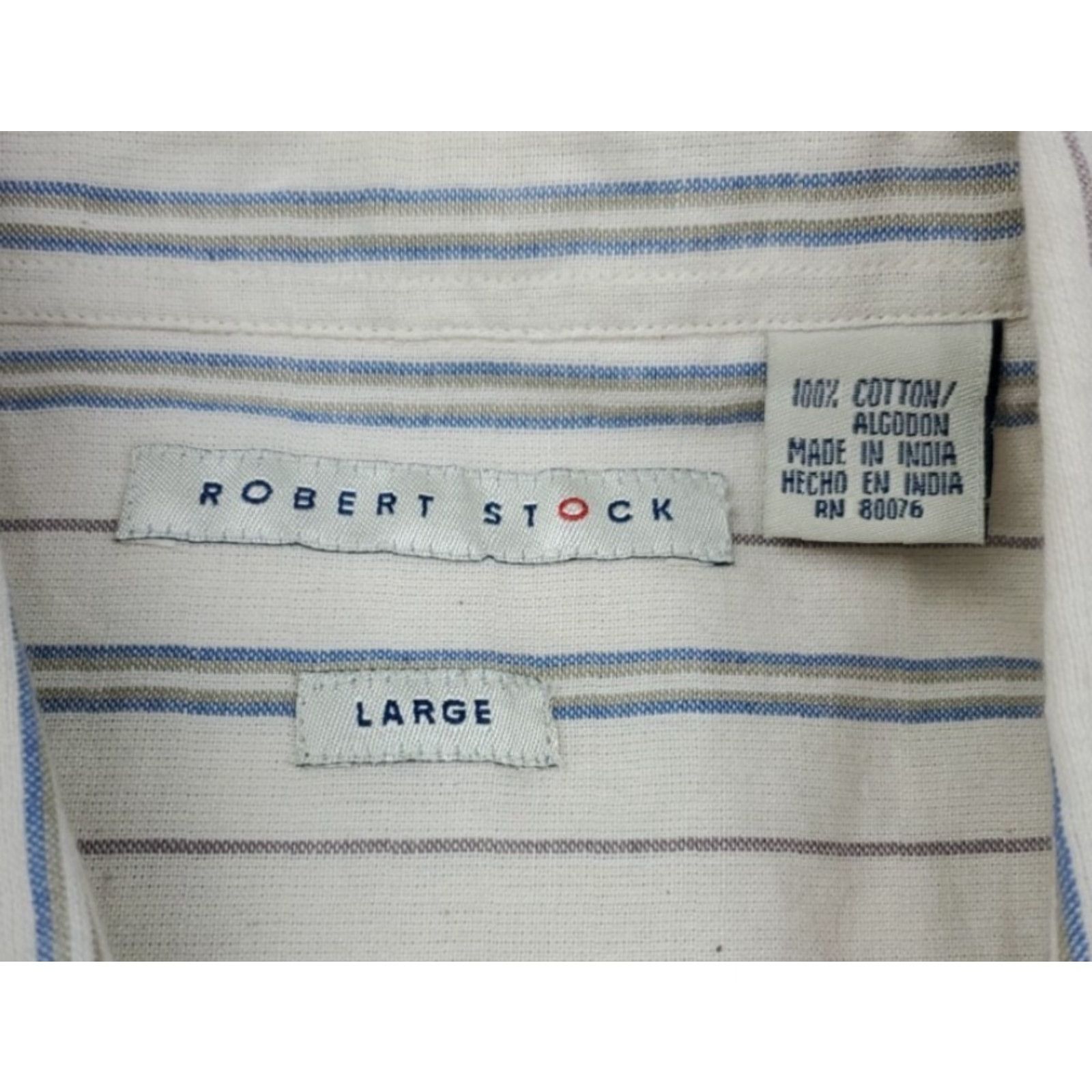 Vintage Robert Stock Button-Up Shirt Mens L Stripes Short Sleeve Pocket 100% Cotton Dad vintage: No Size US L / EU 52-54 / 3 - 6 Thumbnail