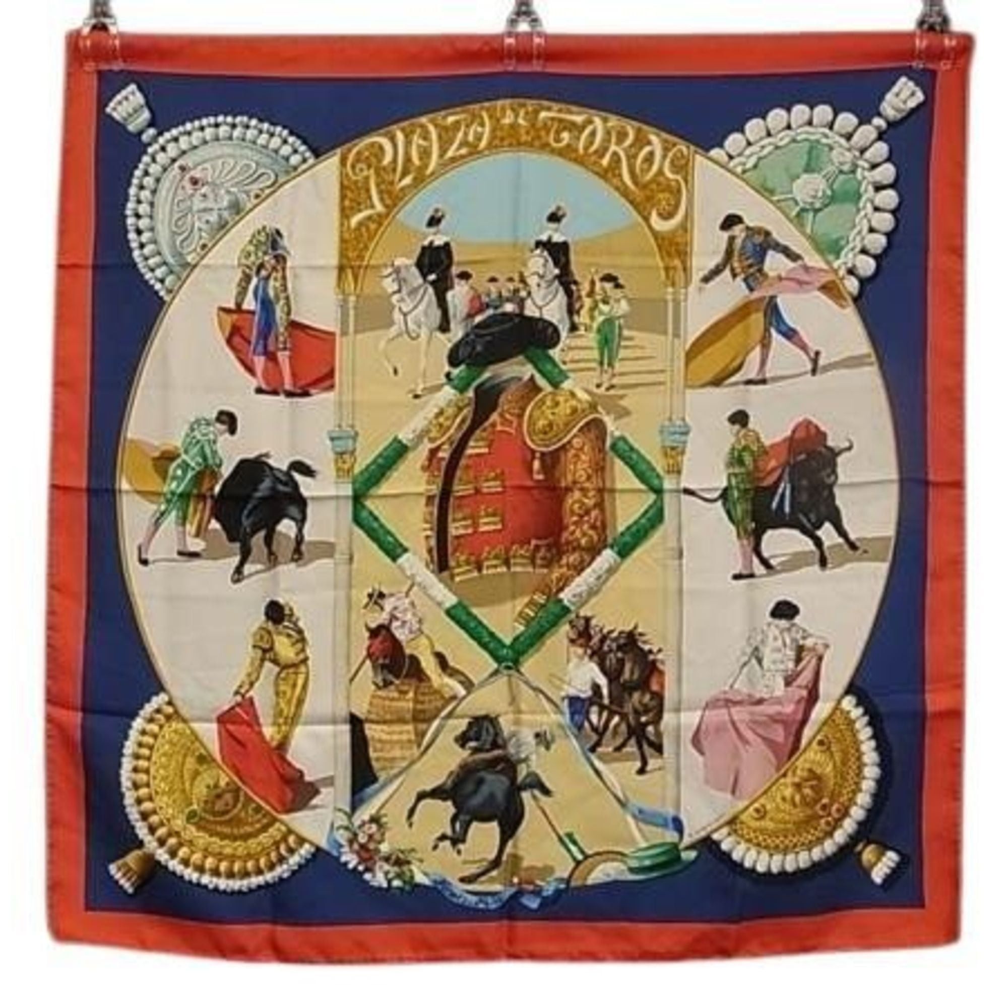 Hermes HERMES Carré 90 Scarf, Multicolor Silk, Women's, Plaza de Toros Bullring Size ONE SIZE - 1 Thumbnail