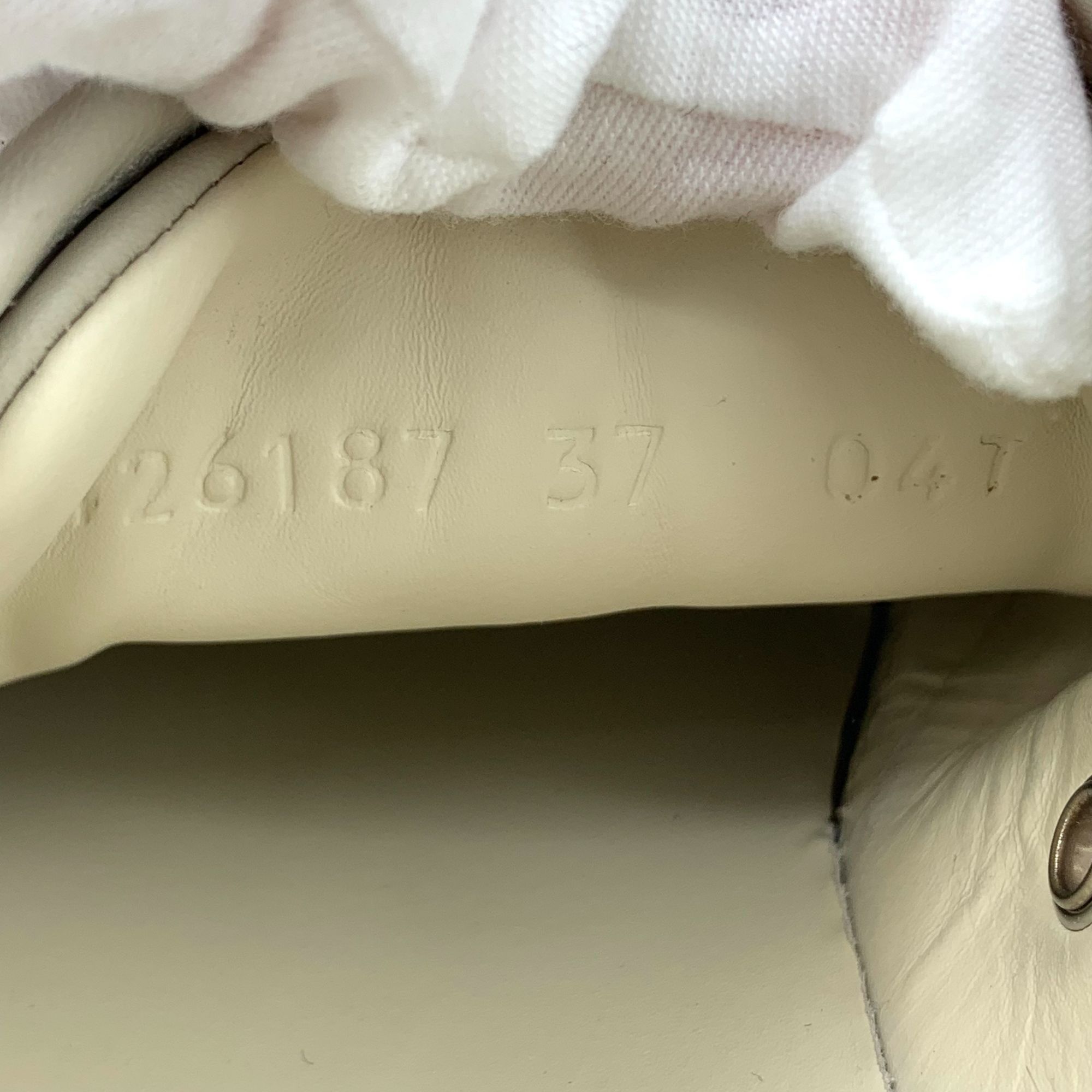 Gucci Gucci Beige Leather & Canvas Lace-Up Sneakers Size US 7 / IT 37 - 7 Thumbnail