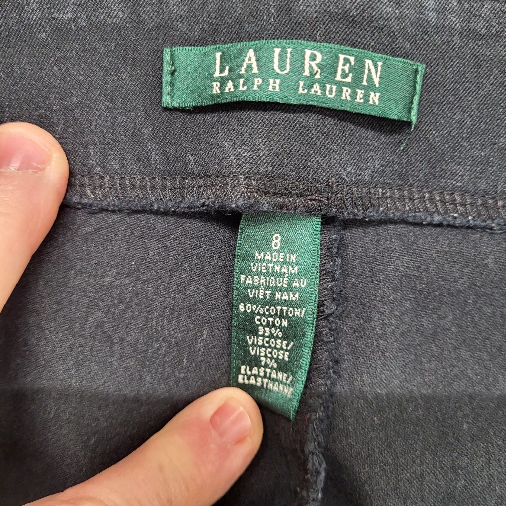 Ralph Lauren RALPH LAUREN LRL Pants Women's Size 8 Black Straight Jeans Stretch 30x26 Denim Slim Fit Size 30" / US 8 / IT 44 - 2 Thumbnail
