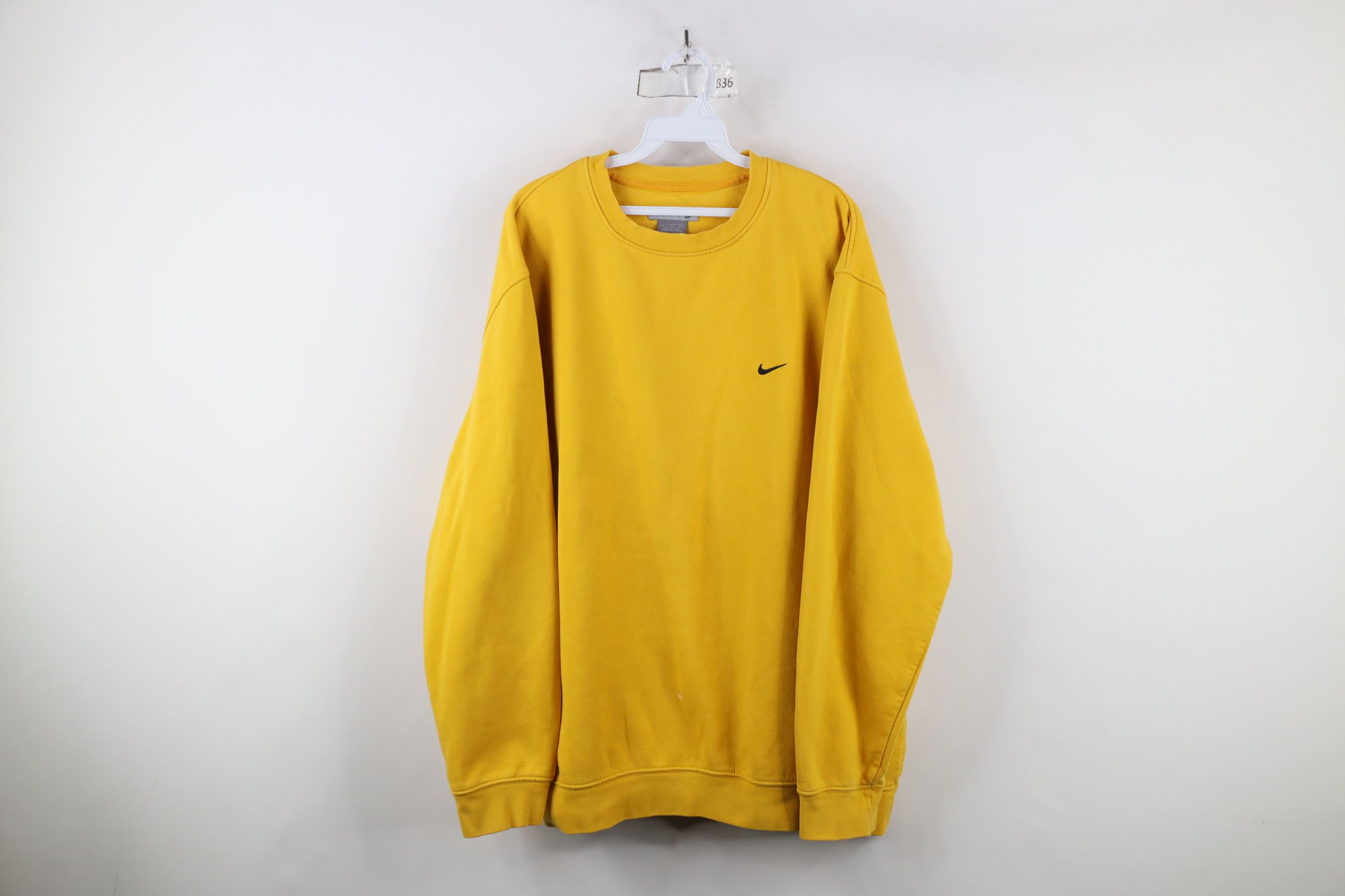 Vintage 90s Y2K Nike Mini Swoosh Sweatshirt Mustard Yellow