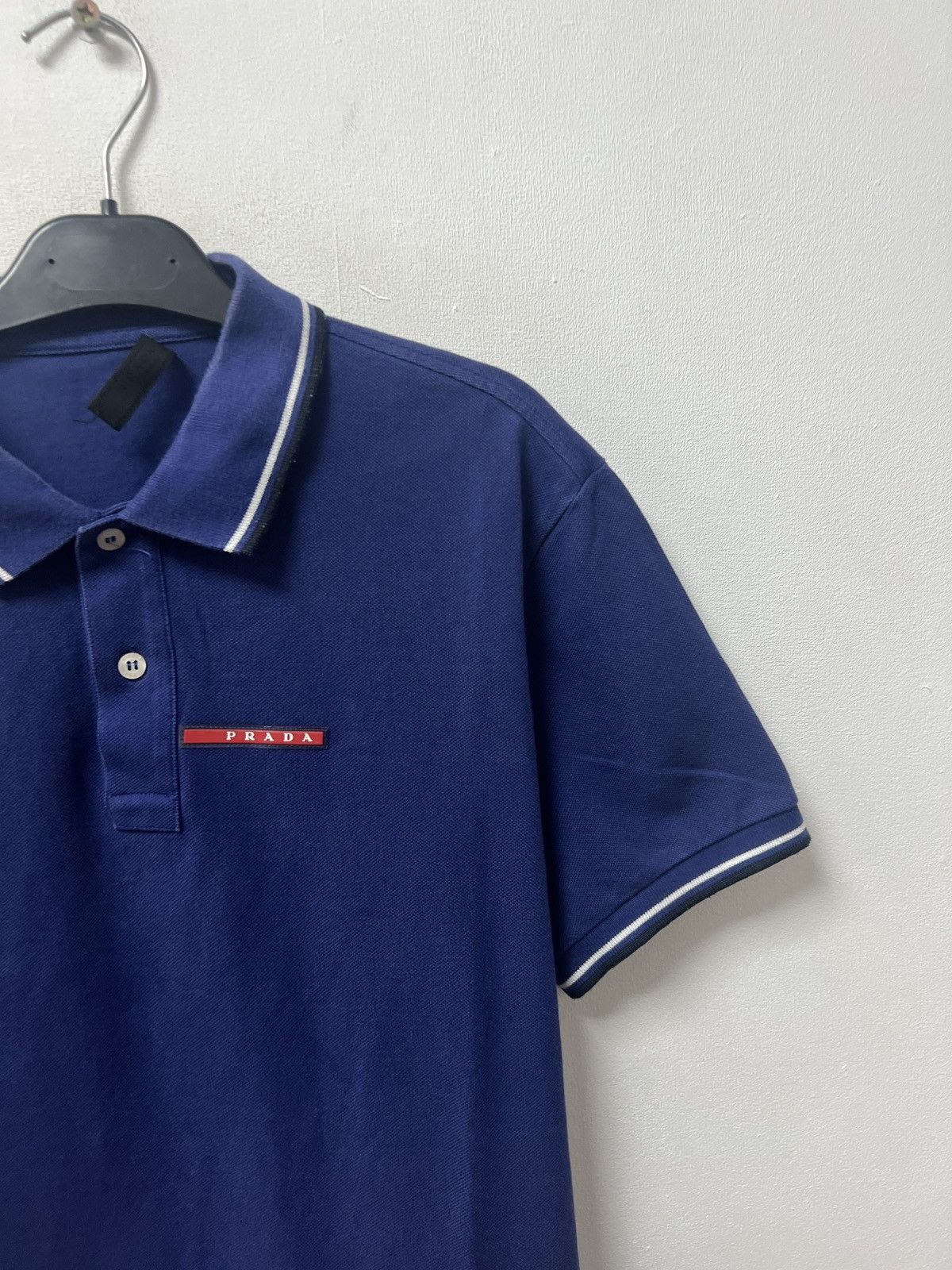 Prada Vintage Prada Polo T-Shirt Red Tab Mens Size XL Blue Size US XL / EU 56 / 4 - 4 Thumbnail