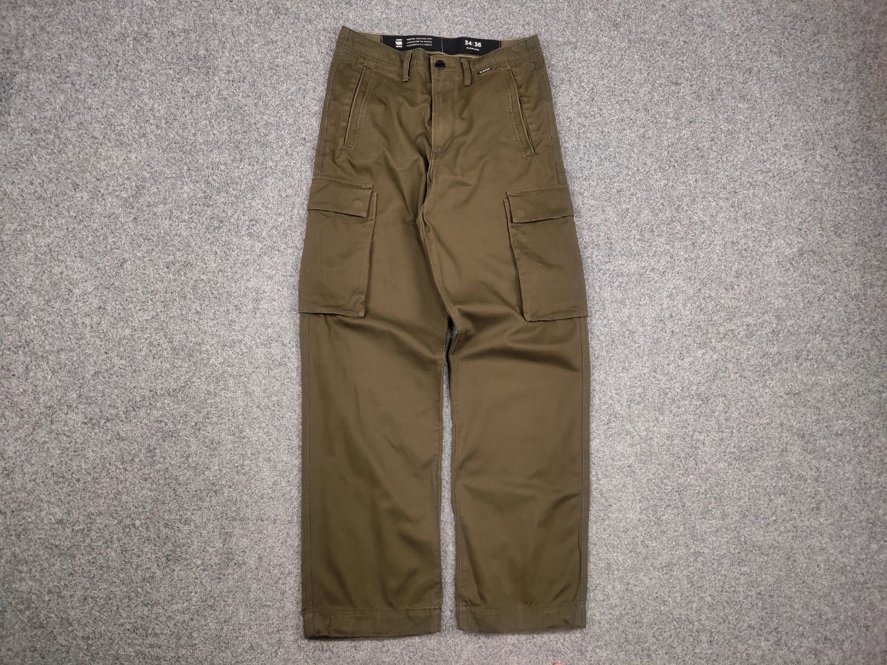 G-Star G Star Raw Renato Straight Military green Canvas Cargo Pants Size US 34 / EU 50 - 7 Thumbnail