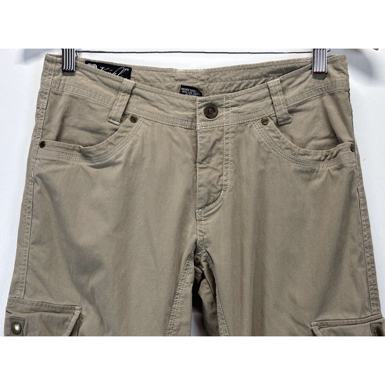 Vintage Kuhl Splash Roll Up Hiking Outdoors Women's Cargo Pants Size 6 Brown Snap Ethics? Size 28" / US 6 / IT 42 - 2 Thumbnail