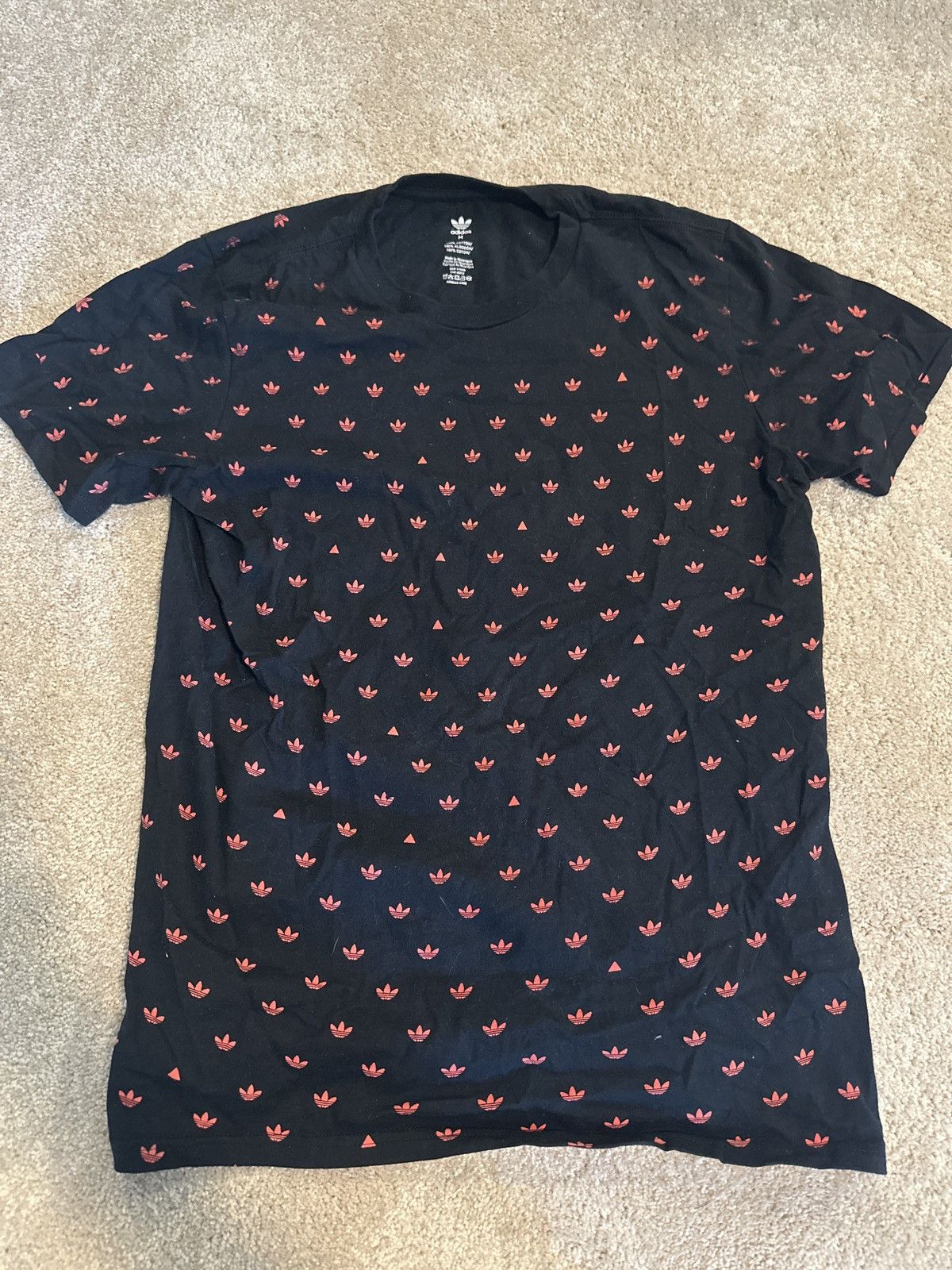 Adidas Adidas Triangle Logo Mix Black/Red Tee Size US M / EU 48-50 / 2 - 1 Thumbnail