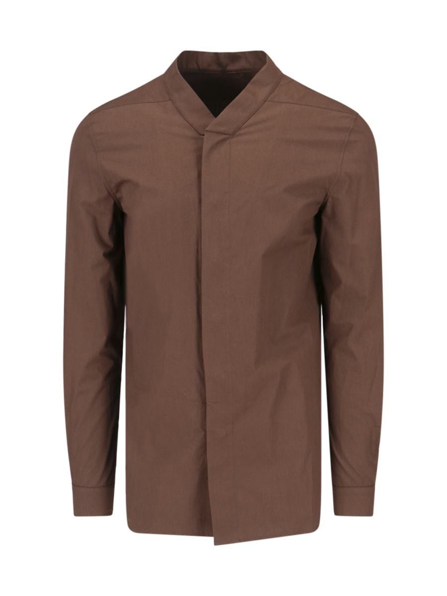 Rick Owens o1y0325 Solid Color Shirt in Chocolate Brown Size US M / EU 48-50 / 2 - 1 Thumbnail
