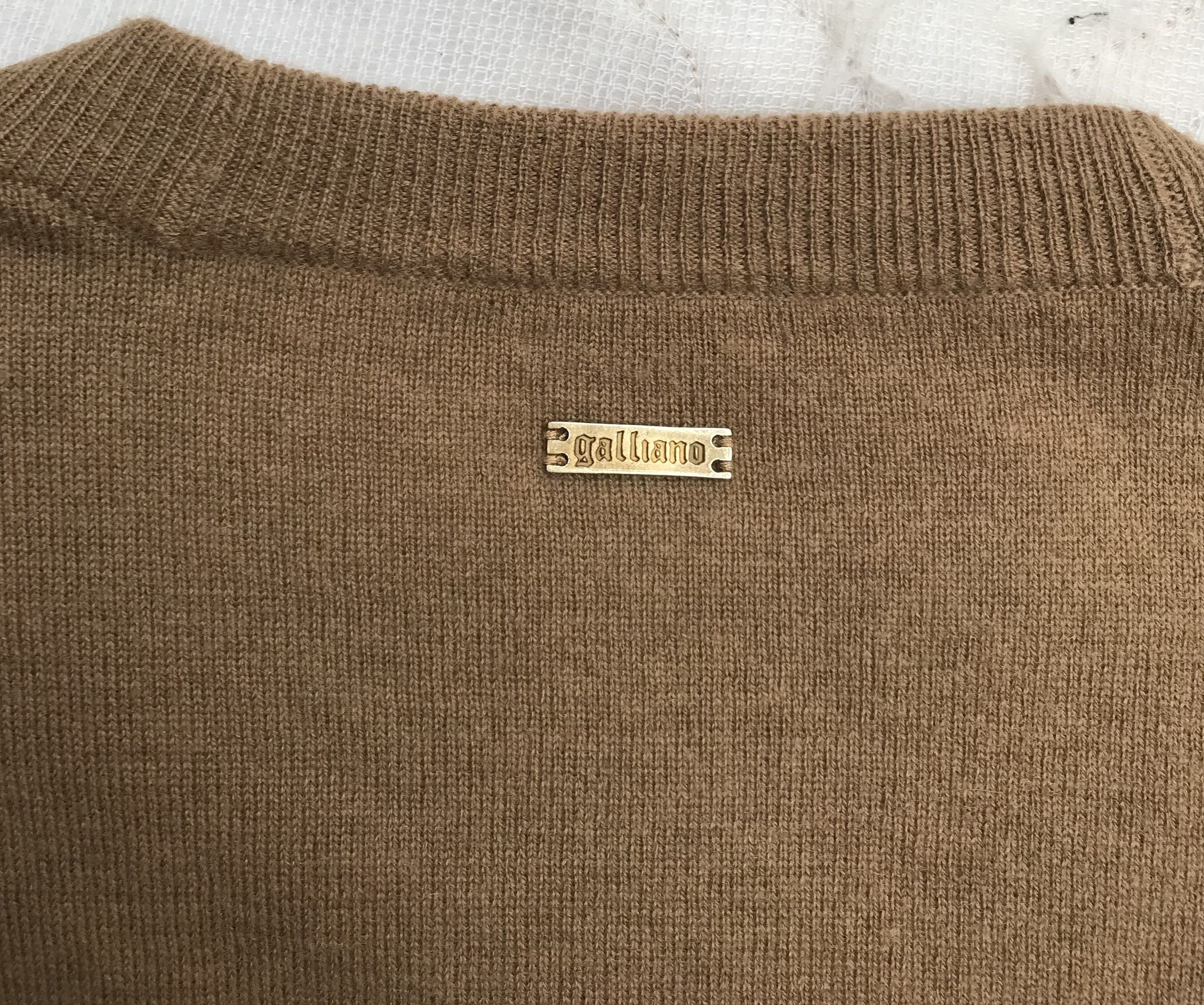 John Galliano John Galliano Cardigan Knit Lana Wool Button Brown Size XS / US 0-2 / IT 36-38 - 7 Thumbnail