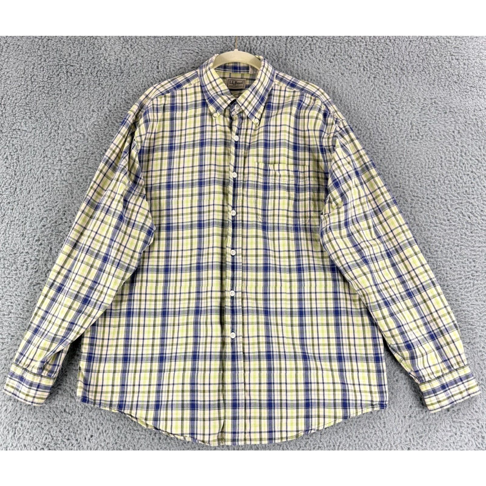 Vintage VINTAGE L.L. Bean Button-Down Shirt Mens Large Yellow Plaid Long Sleeve Cotton Shirt Mens Large Yellow Plaid Button-Up Cotton Size US L / EU 52-54 / 3 - 2 Thumbnail
