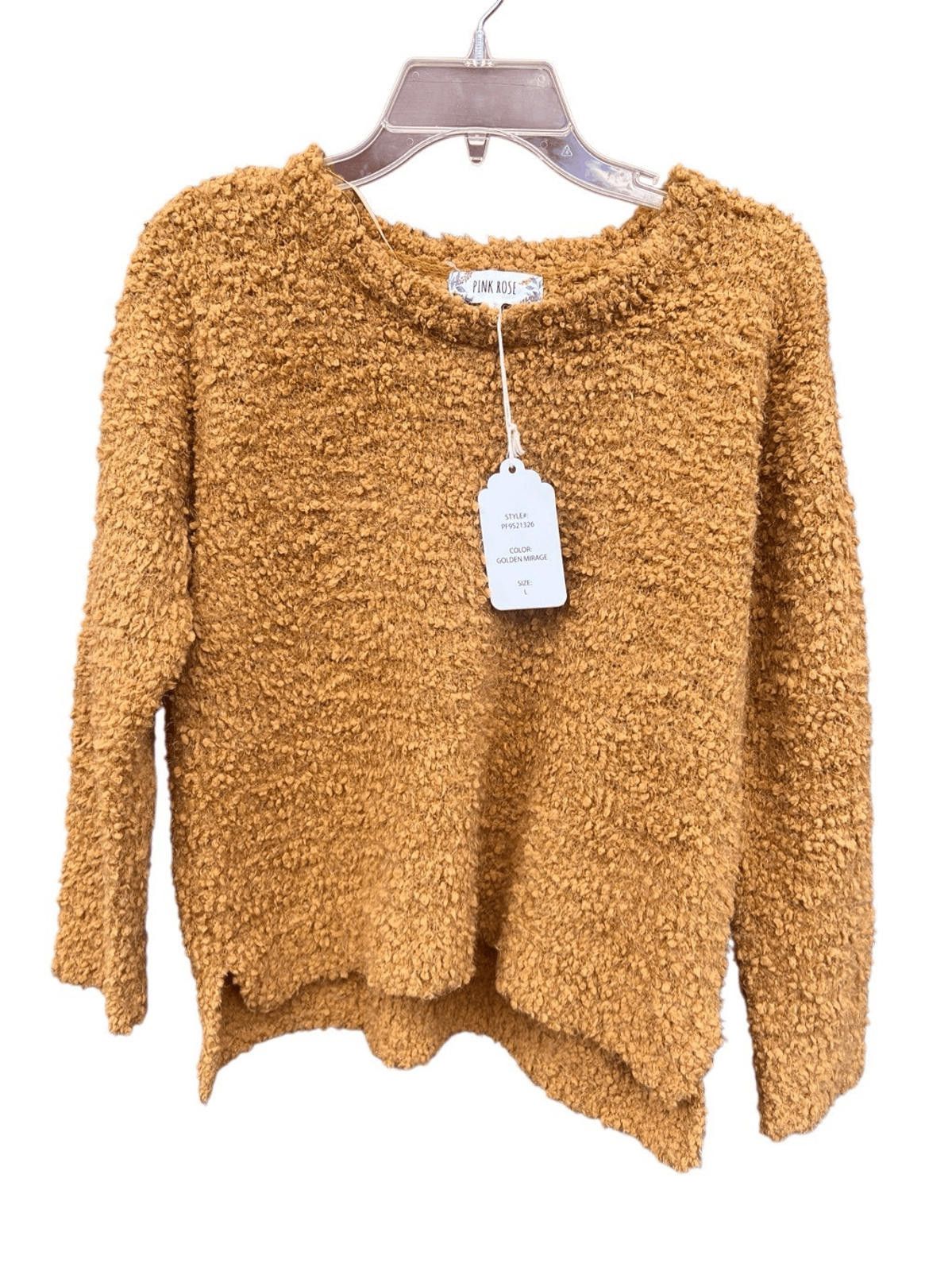 Designer Pink Rose gold High/Low Popcorn Sweater Sz L NWT Size L / US 10 / IT 46 - 1 Thumbnail