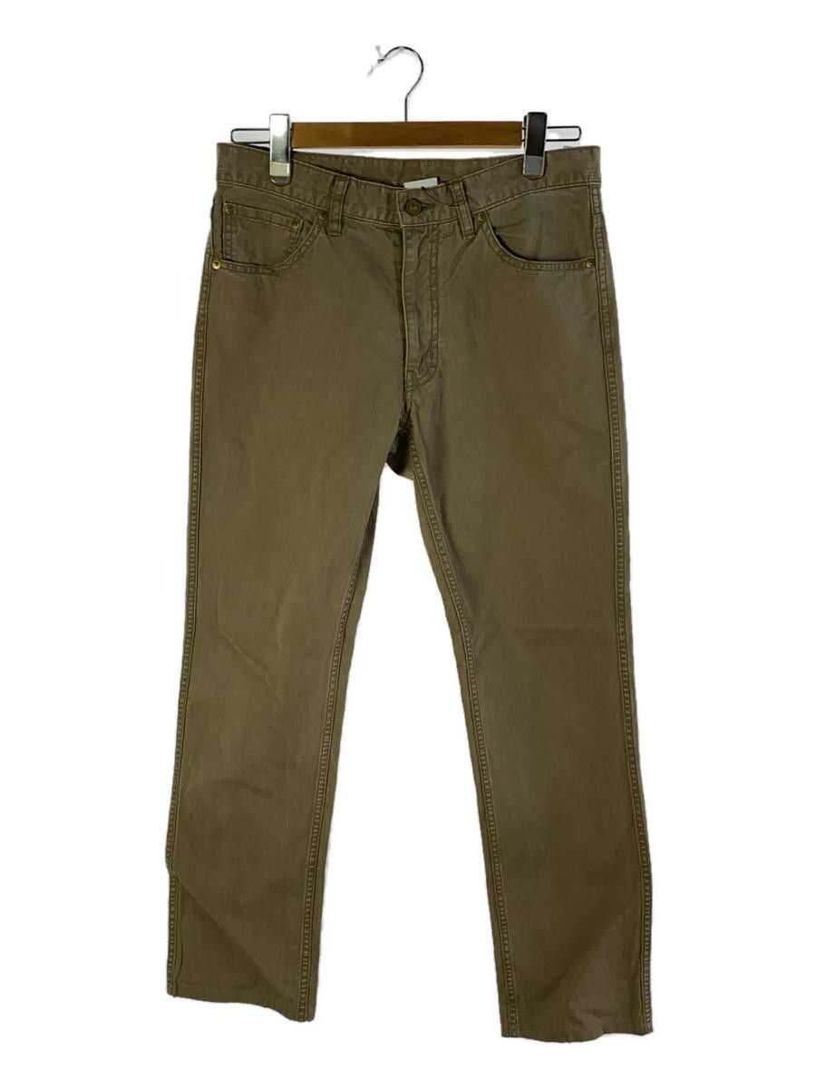 Casual Pants Bottom Cotton Straight Cut Plain Beige