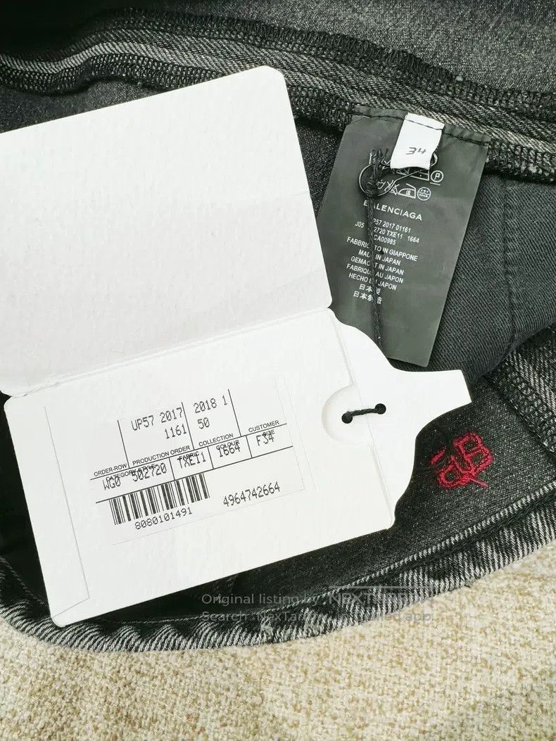 Balenciaga Balenciaga Dark Grey Denim Mini Skirt Size 33" - 4 Thumbnail
