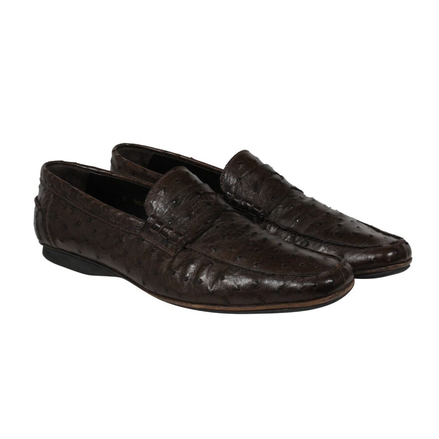 Penny Loafers Brown Ostrtich Leather - 02162