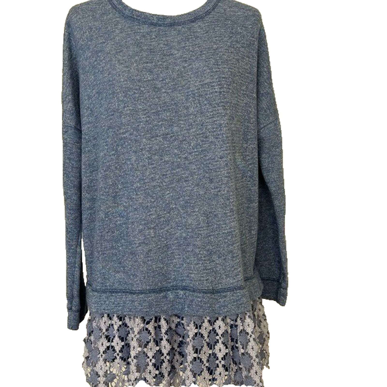 Free People Free People Shirt Size M/L Blue & Long Sleeve A003087 Size L / US 10 / IT 46 - 2 Thumbnail