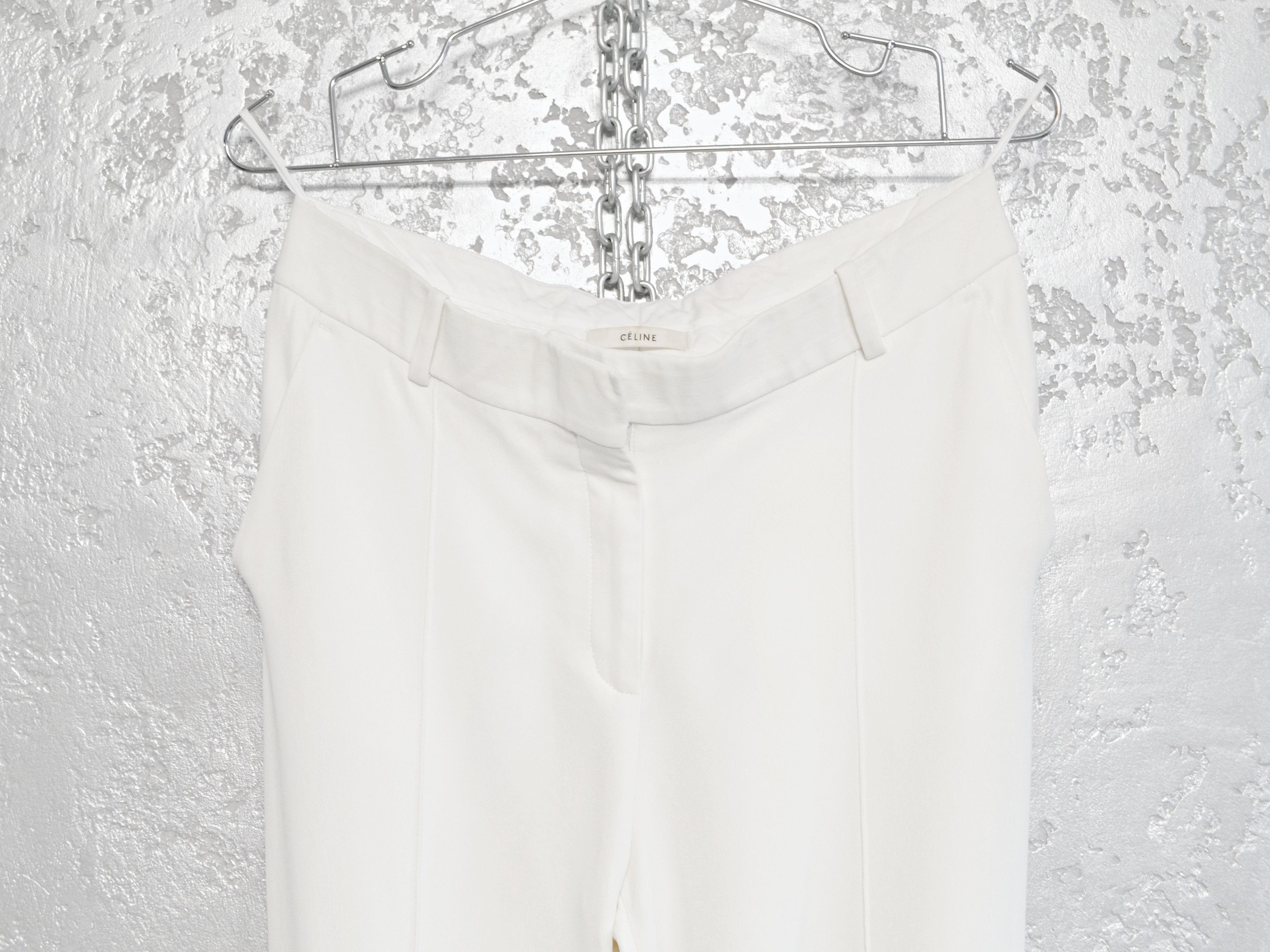 Celine CELINE Made in Italy White Straight-Leg Pants Vintage Size 25" / US 0 / IT 36 - 4 Thumbnail