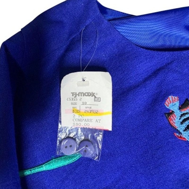Other Women's Top Size 10 Top Linen Blend Ocean Fish Embroidered Size L / US 10 / IT 46 - 5 Thumbnail