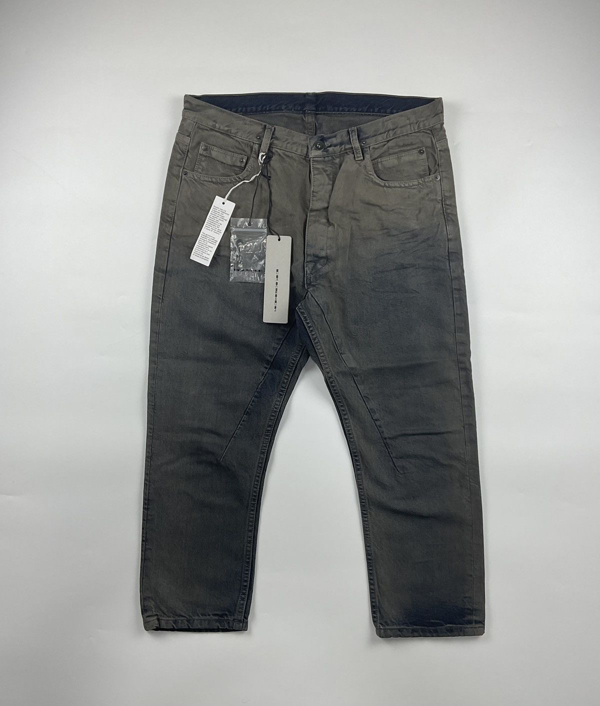 image of Rick Owens S/s'16 Degrade Hustler Torrence Cropped Denim, Men's (Size 32)