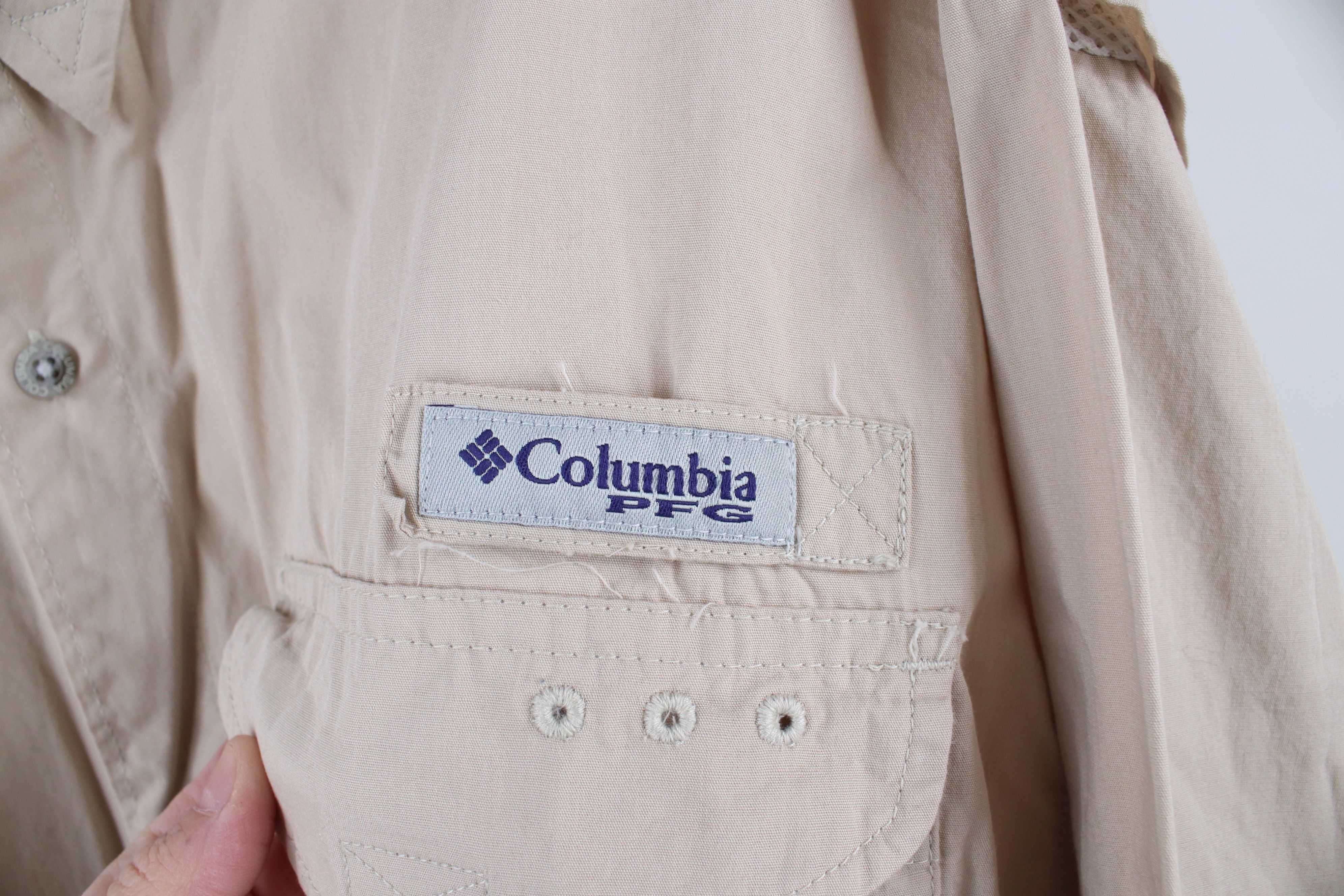 Columbia × Vintage Columbia PFG Performance Gear Button Shirt Beige Khaki Size US XL / EU 56 / 4 - 4 Thumbnail