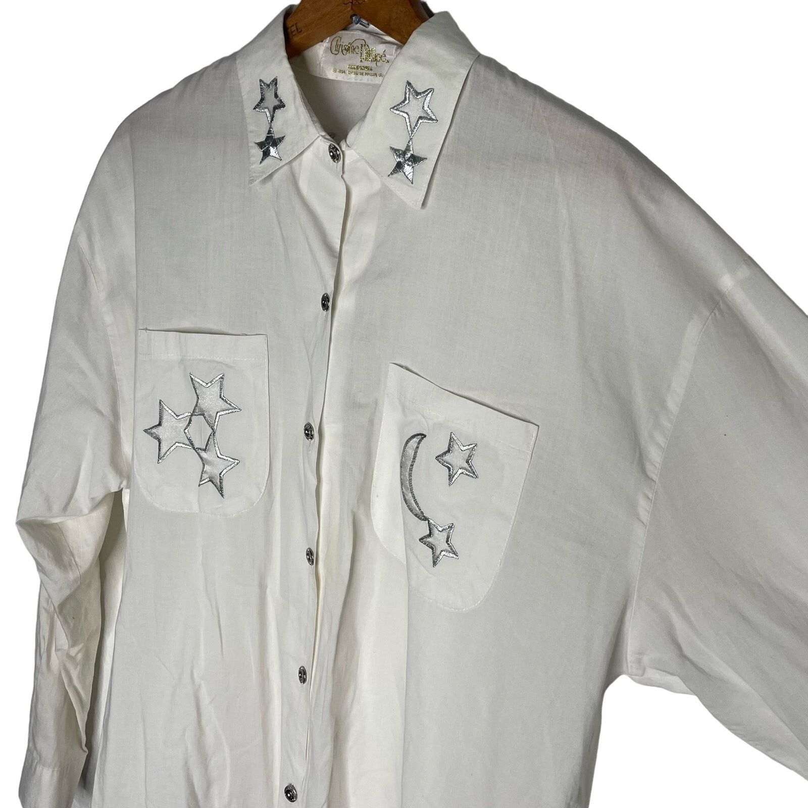 Other Christine Philipe Embroidered Stars Shirt Size XL / US 12-14 / IT 48-50 - 4 Thumbnail