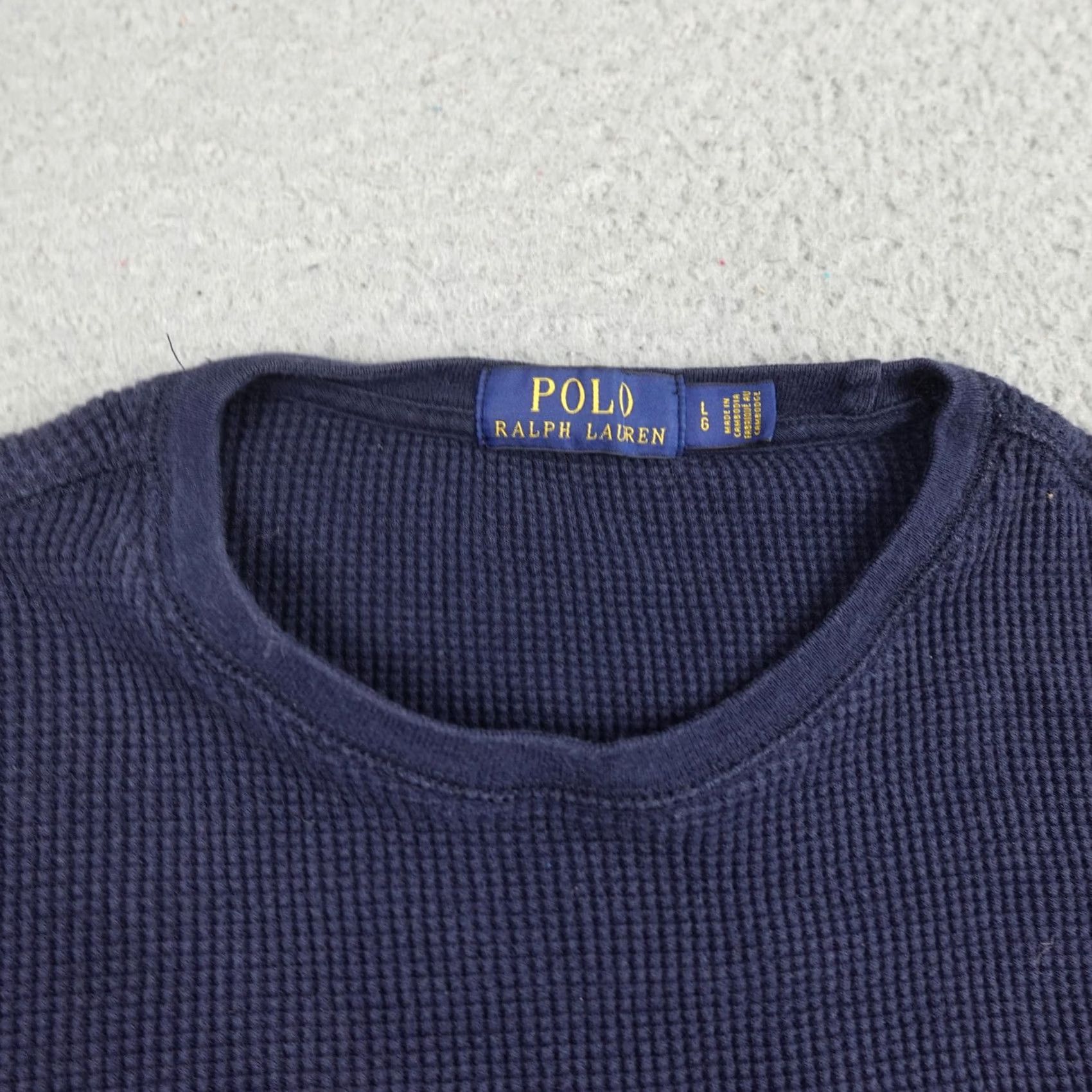 Polo Ralph Lauren Polo Ralph Lauren Thermal Shirt Mens Large Blue Waffle Knit Long Sleeve Pullover Size US L / EU 52-54 / 3 - 5 Thumbnail