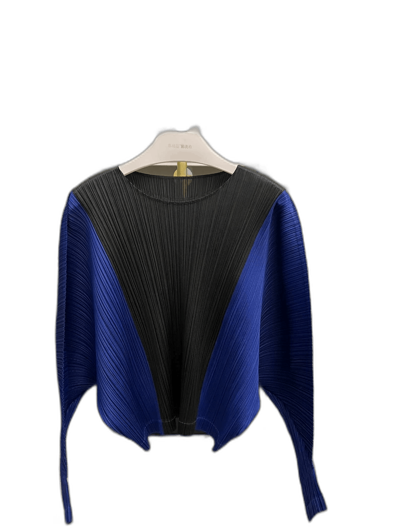 Issey Miyake Stylish Long Sleeve Blue and Black Top Size M / US 6-8 / IT 42-44 - 1 Thumbnail