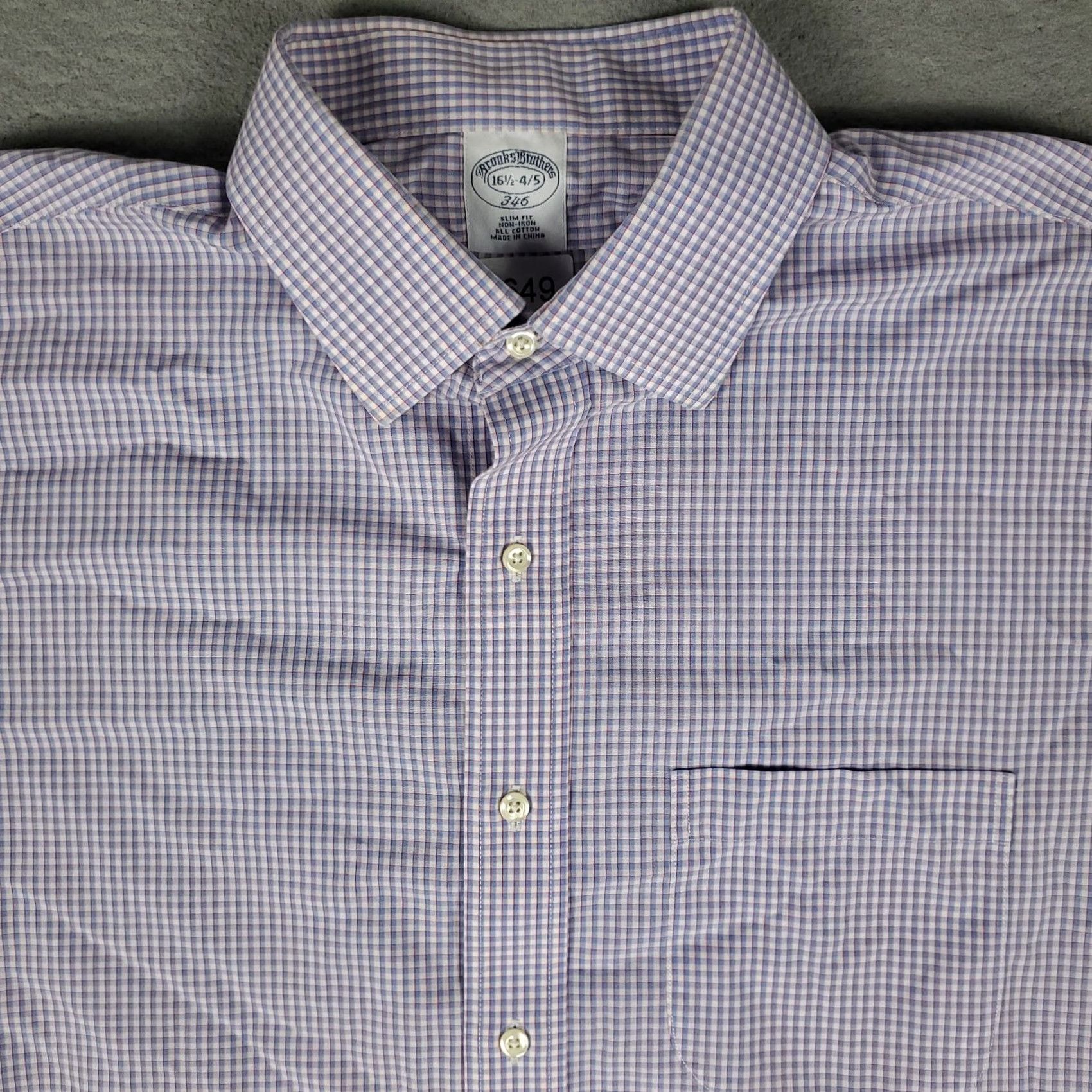 Brooks Brothers Brooks Brothers Shirt Mens 16.5 Blue Red Dress Button Up Long Sleeve Pattern Check Casual Business Formal Size 46R - 2 Thumbnail