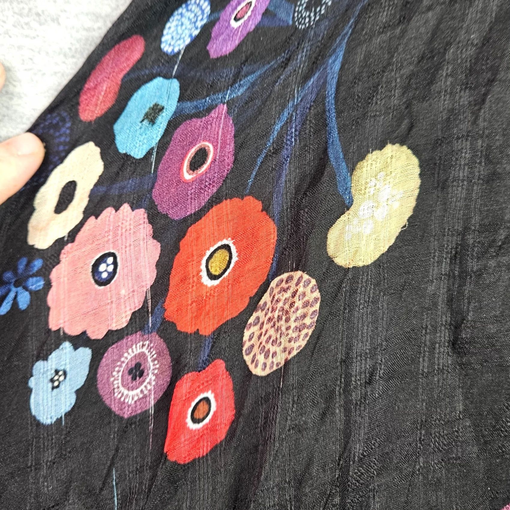 Tanya Taylor TANYA TAYLOR Black Floral Maxi Skirt Women Flowing Boho Festival Size 0 Size 25" / US 0 / IT 36 - 6 Thumbnail
