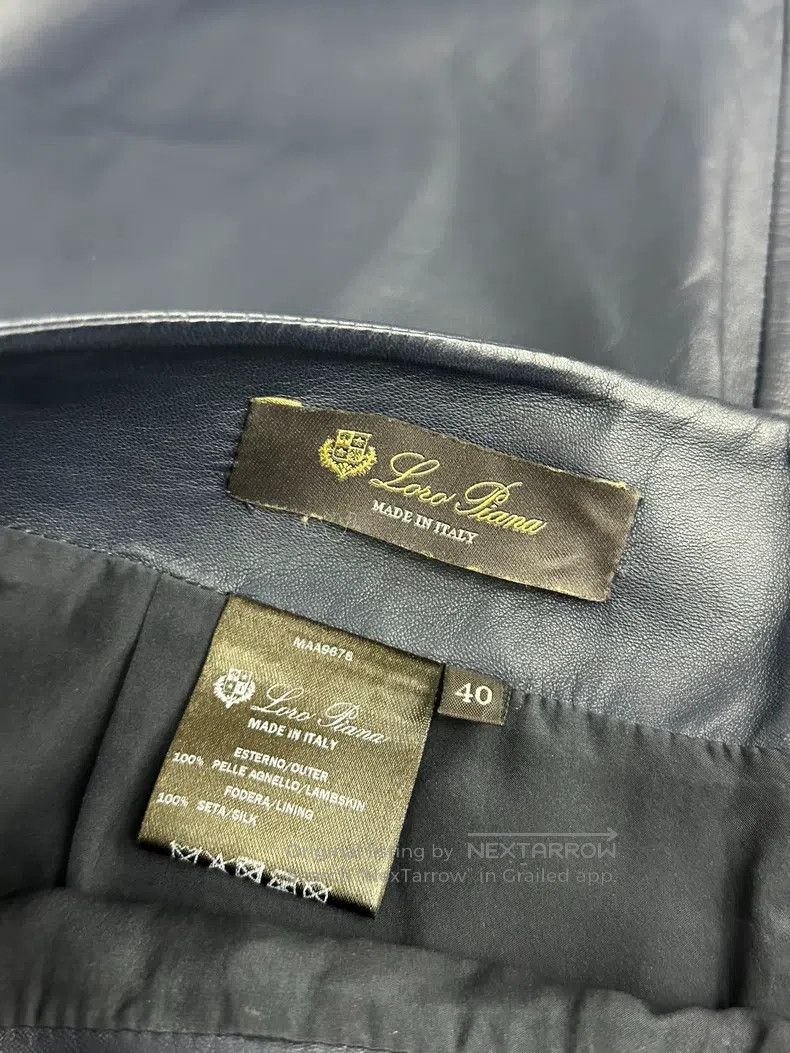 Loro Piana Loro Piana Blue Leather Skirt Size 26" / US 2 / IT 38 - 5 Thumbnail