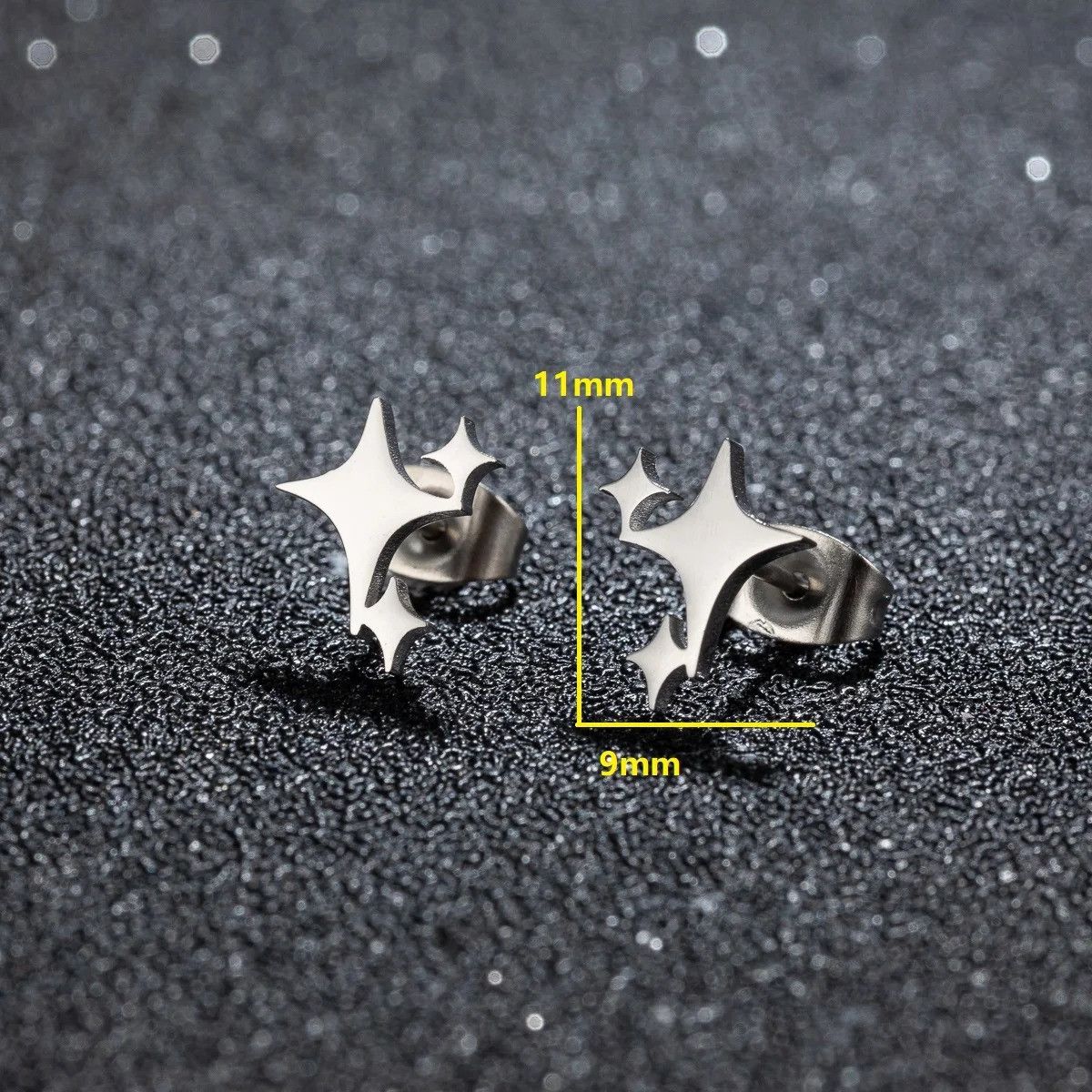 Jewelry Glittering Stud Earrings Charm Stainless Earring Gift Size ONE SIZE - 4 Thumbnail