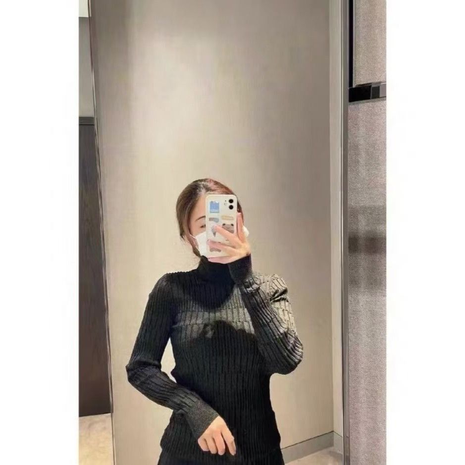 Burberry Burberry Ribbed Knit Turtleneck Sweater Black Size XS / US 0-2 / IT 36-38 - 7 Thumbnail