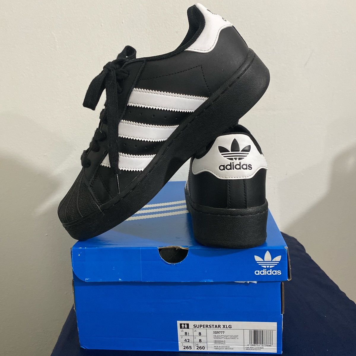 image of Adidas Superstar Xlg () Shoes in Black, Men's (Size 8.5)